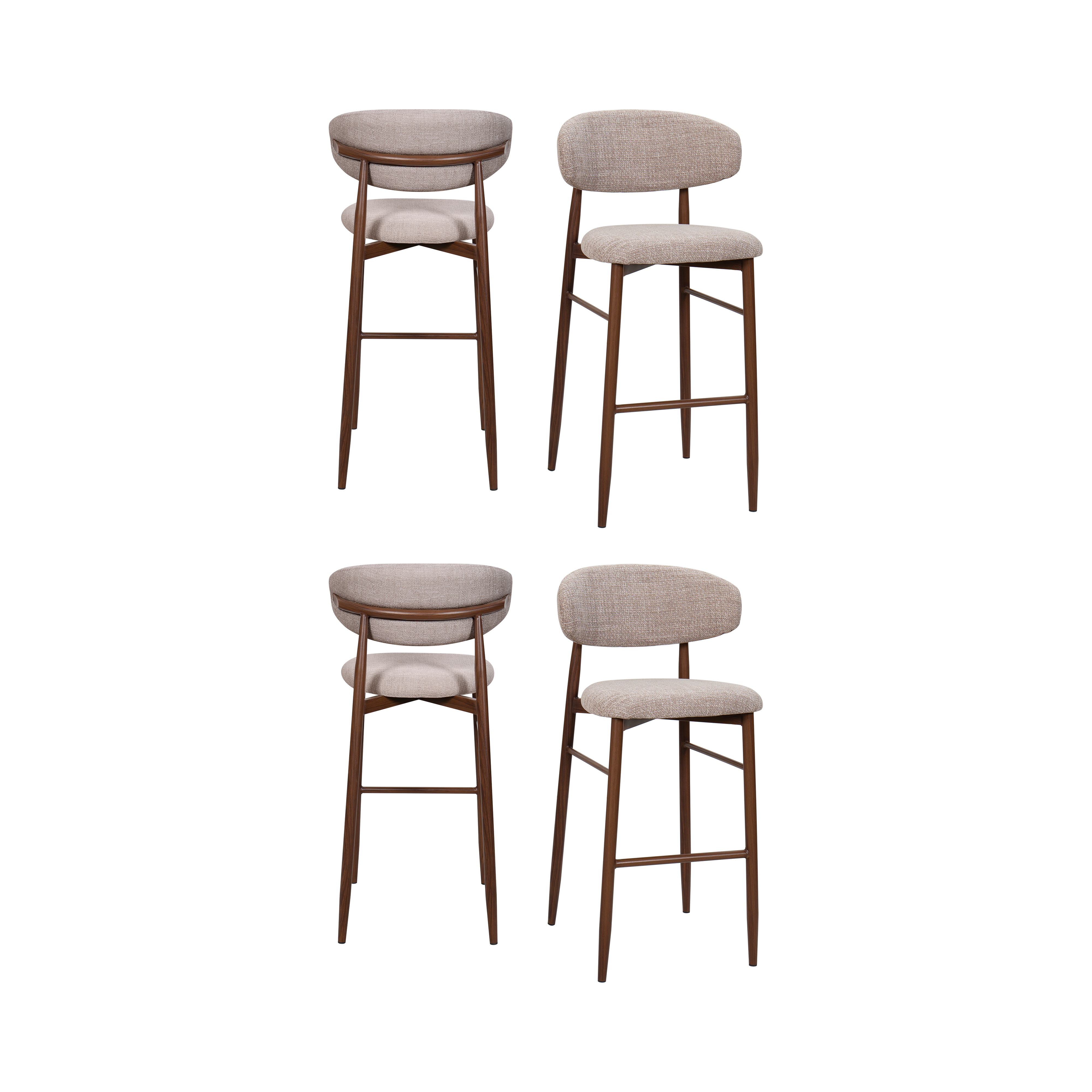 4 New Classic Furniture Royce Toast Walnut Bar Chairs NCF-23-STH8400TB-4C 4 New Classic Furniture Royce Toast Walnut Bar Chairs NCF-23-STH8400TB-4C