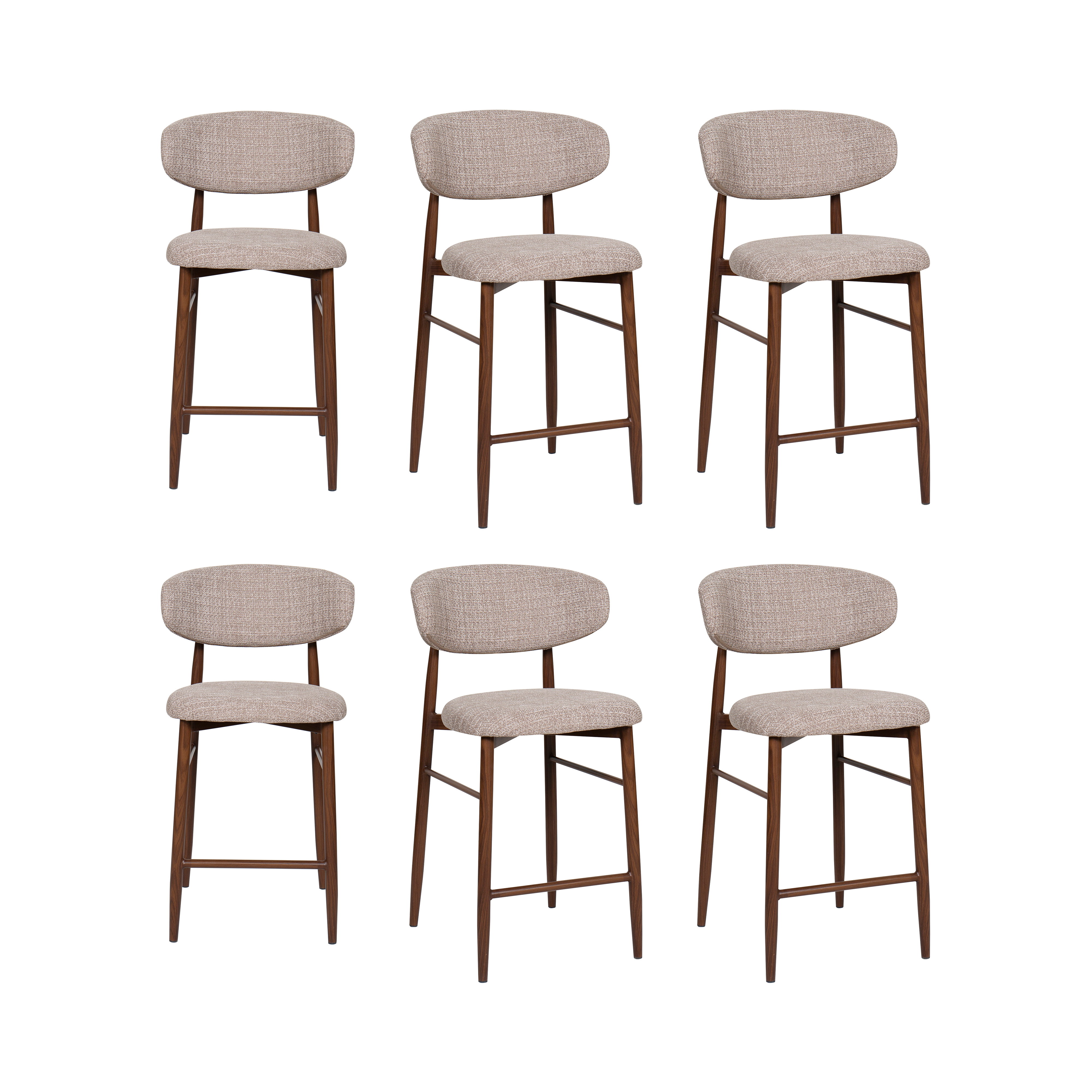 6 New Classic Furniture Royce Toast Walnut Counter Chairs NCF-23-STH8400TC-6C 6 New Classic Furniture Royce Toast Walnut Counter Chairs NCF-23-STH8400TC-6C