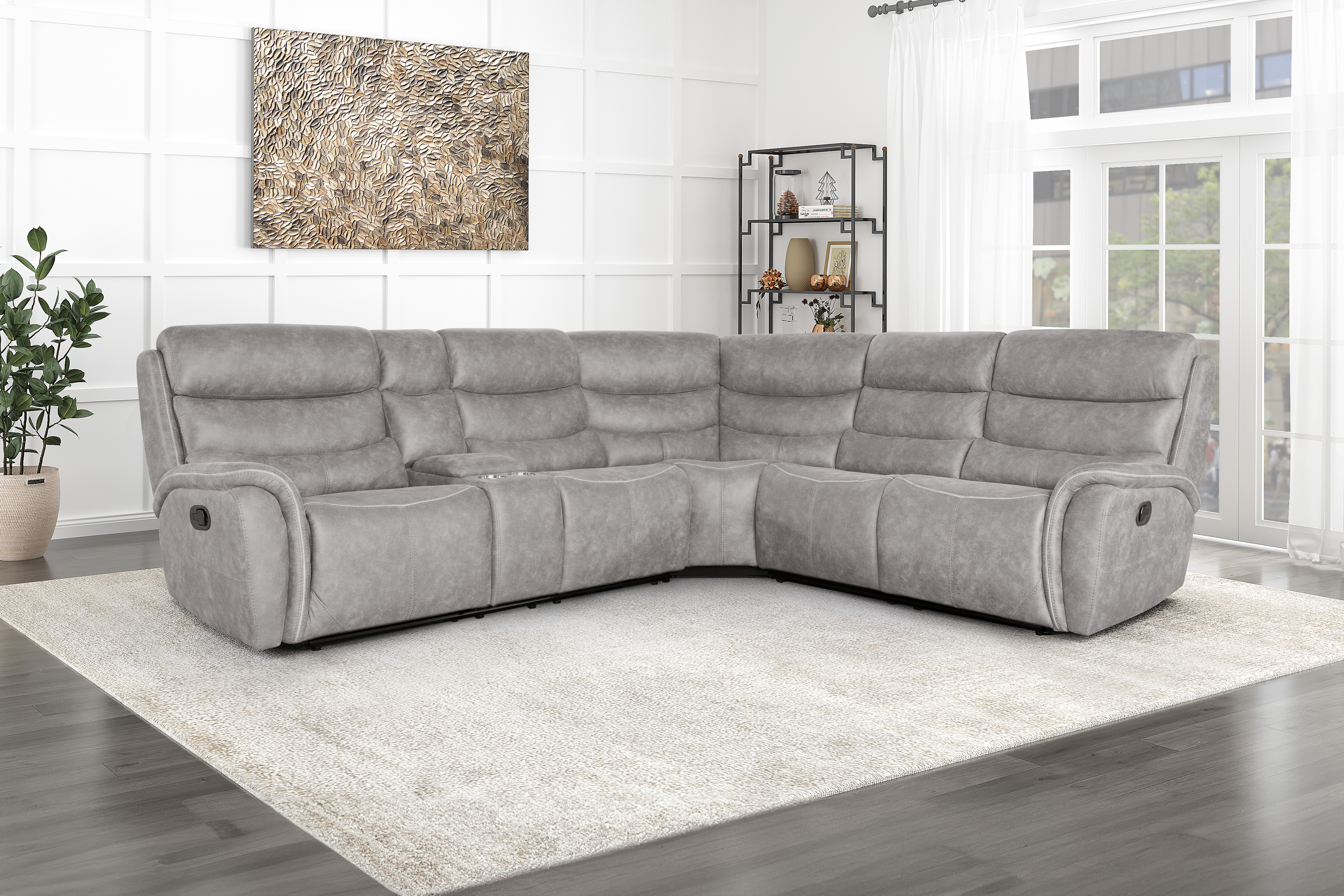 New Classic Furniture Kamari Gray 3pc Manual Sectional