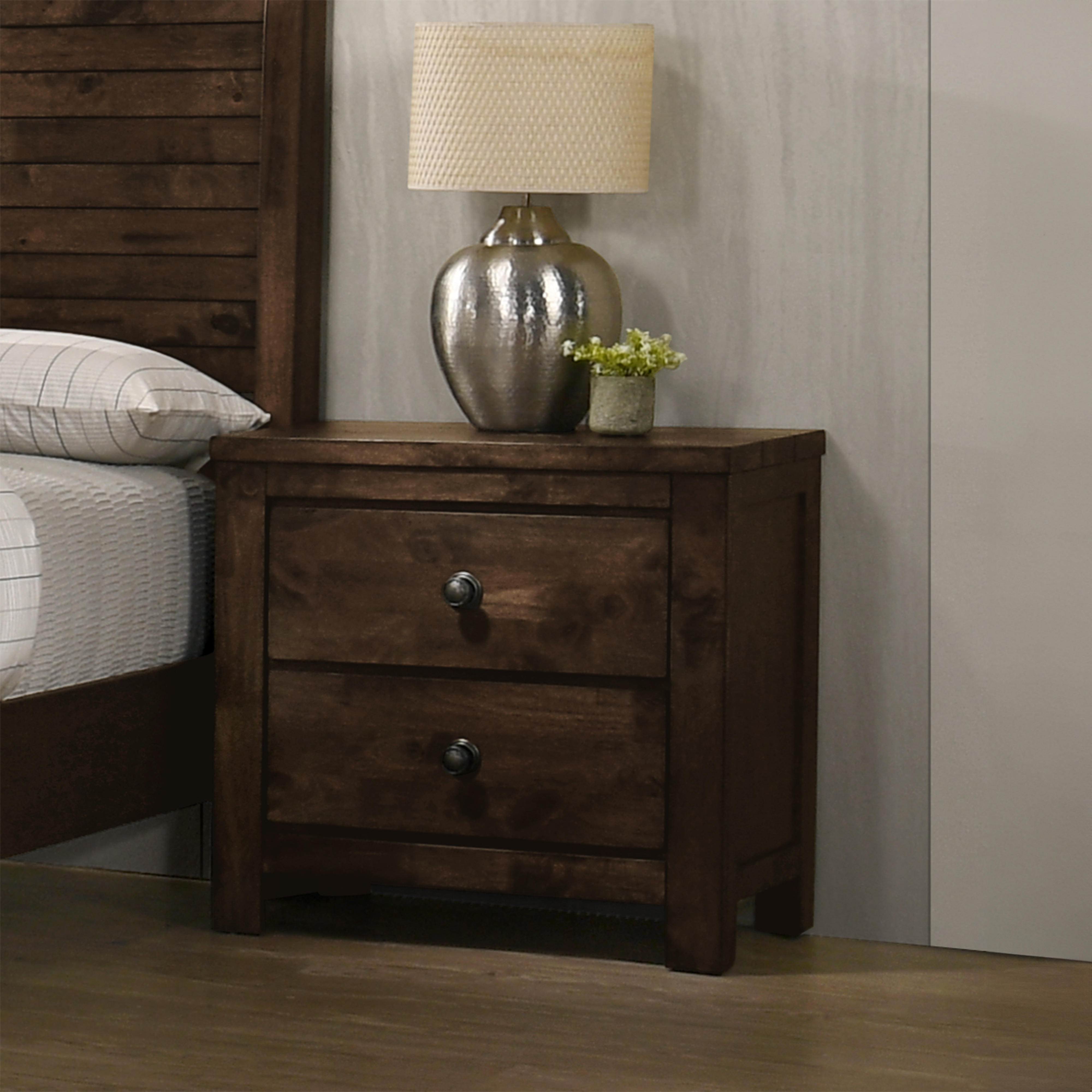 New Classic Furniture Blue Ridge Rustic Gray Nightstand