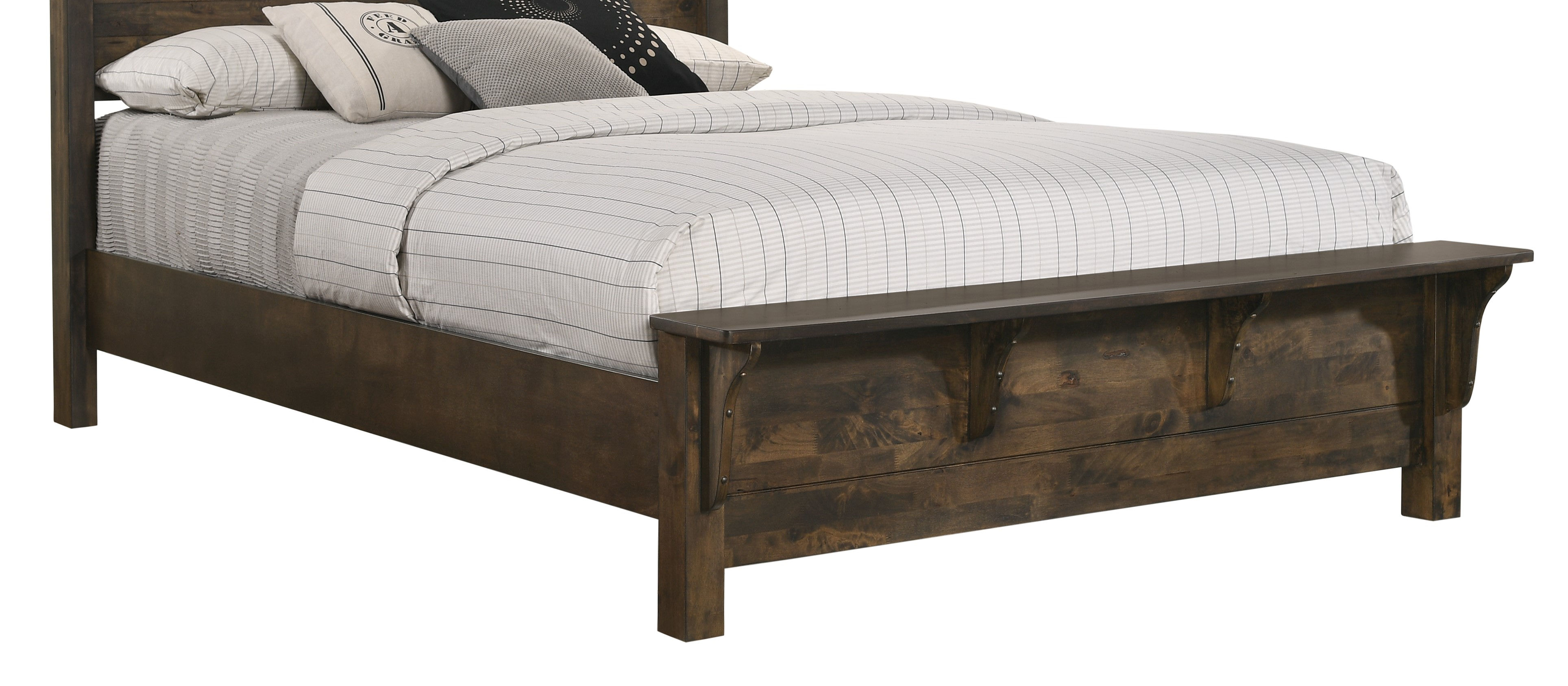 Blue Ridge 6/6-6/0 K Bench Footboard & Slats-Rustic Gray