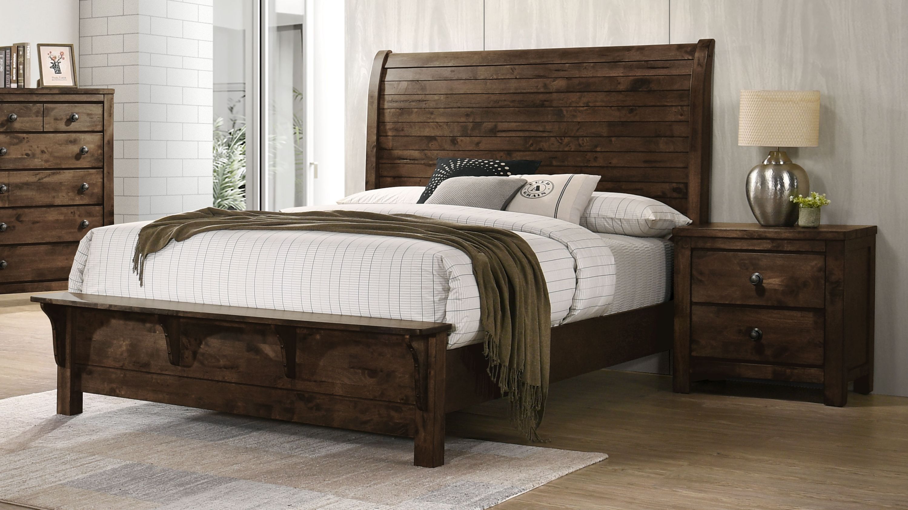 New Classic Furniture Blue Ridge Rustic Gray 2pc Bedroom Set with King Bed