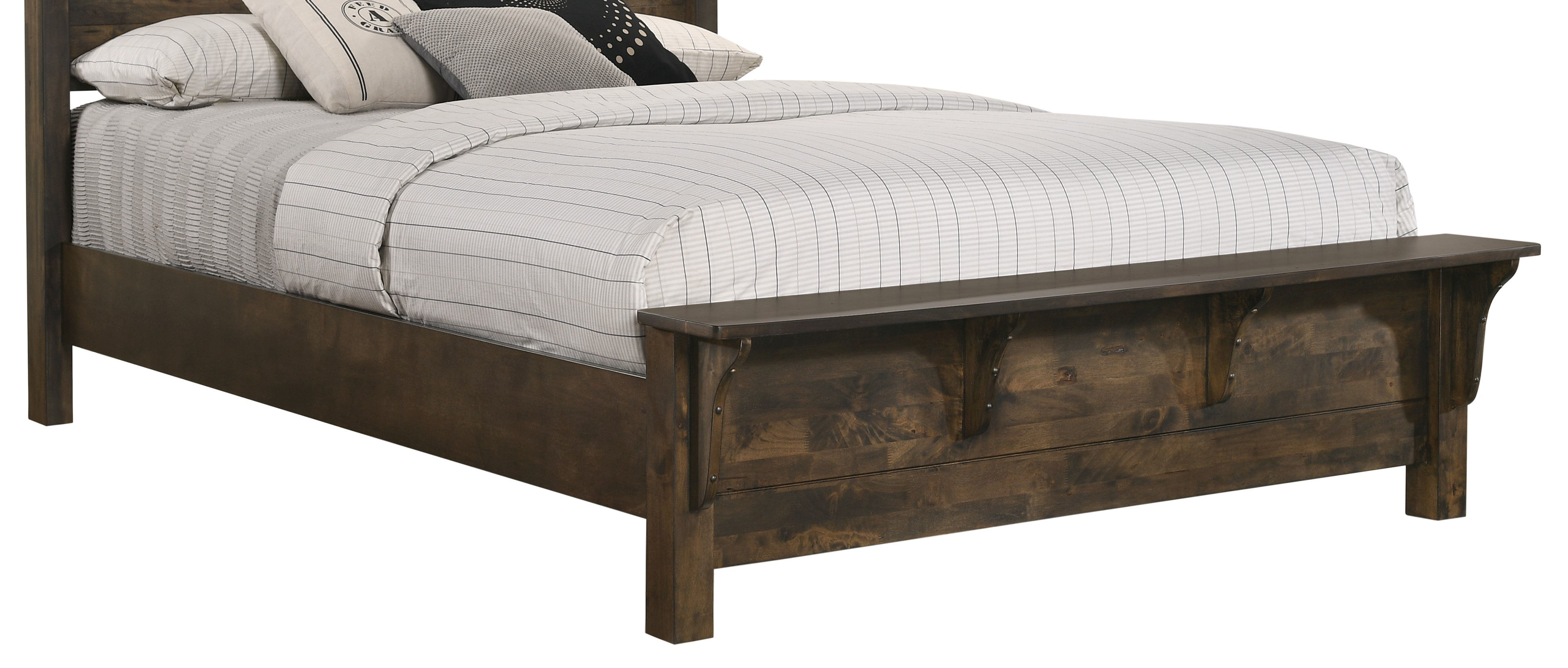 Blue Ridge 5/0 Q Bench Footboard & Slats-Rustic Gray