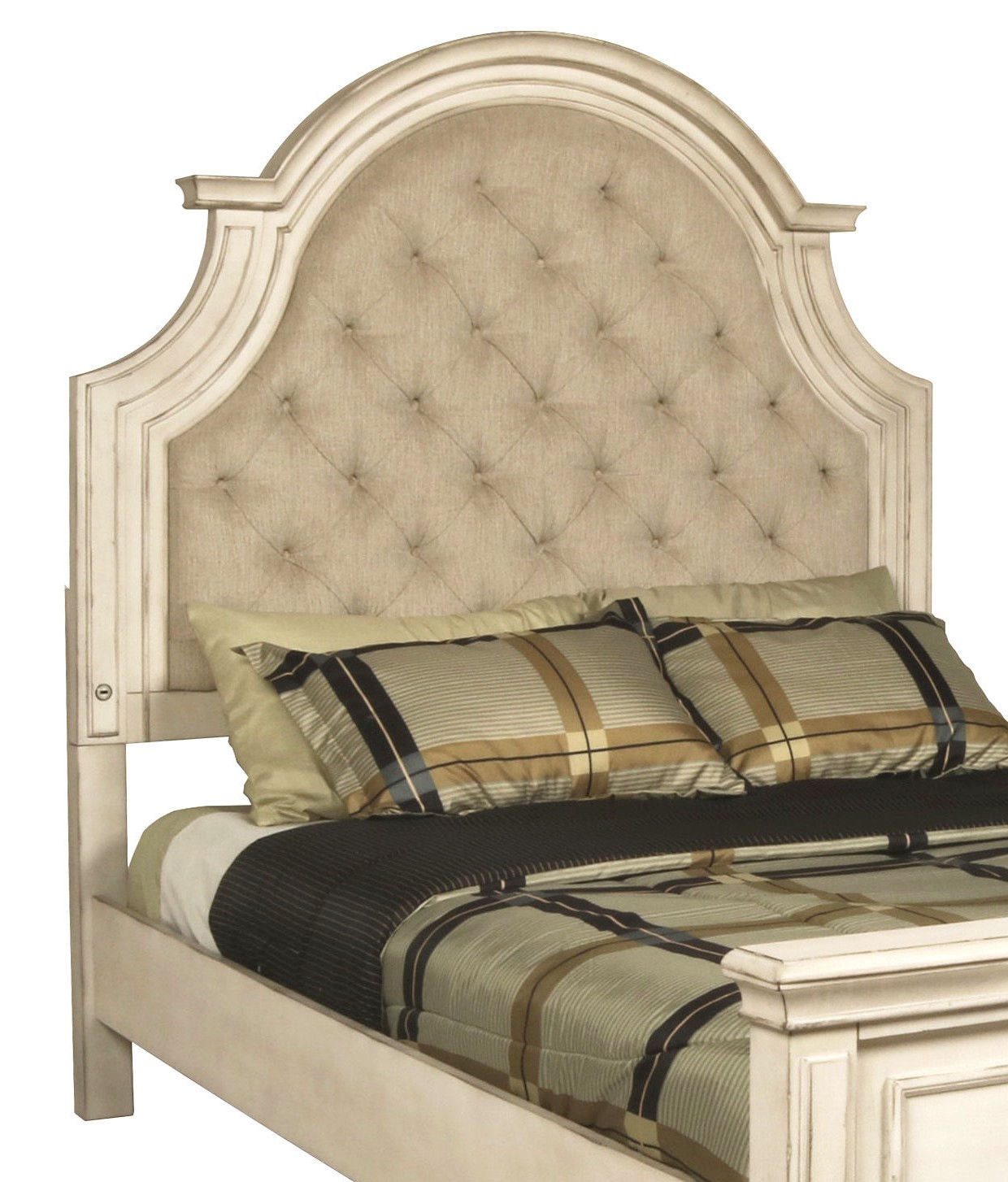 Anastasia 6/6-6/0 K Padded Headboard - Ant. White
