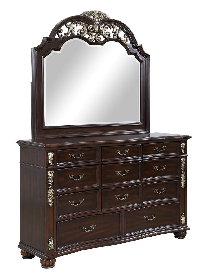 New Classic Furniture Maximus Brown Dresser And Mirror NCF-B1754-50-60-DRMR New Classic Furniture Maximus Brown Dresser And Mirror NCF-B1754-50-60-DRMR