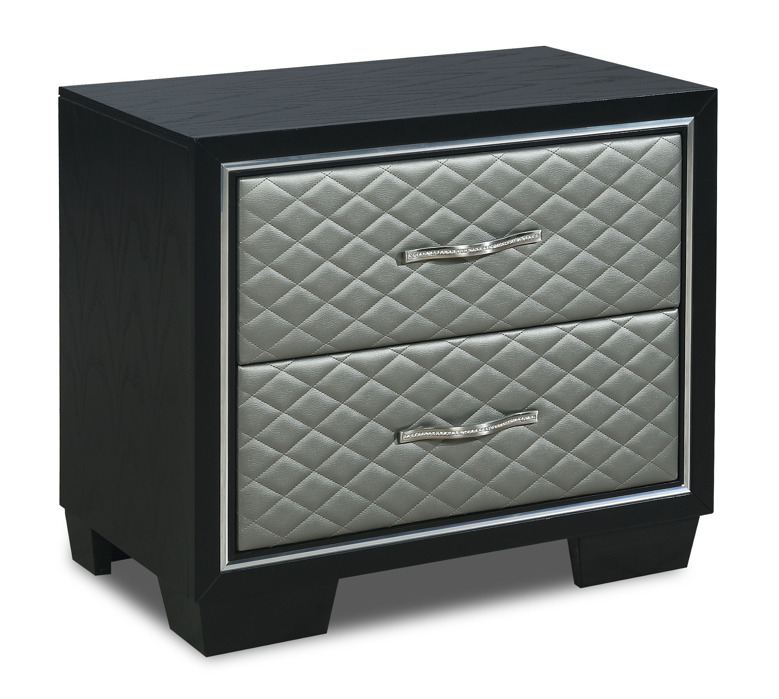 New Classic Furniture Luxor Black Silver Nightstand