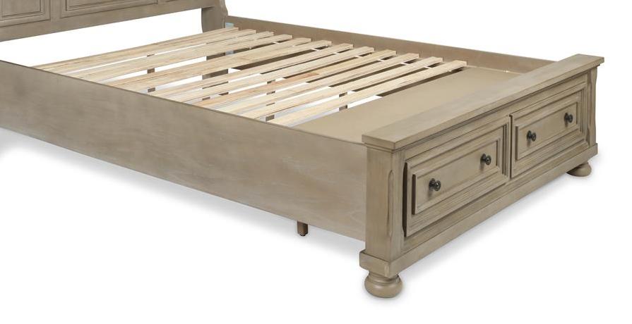 Allegra 6/6-6/0 K Storage Footboard & Slats-Pewter