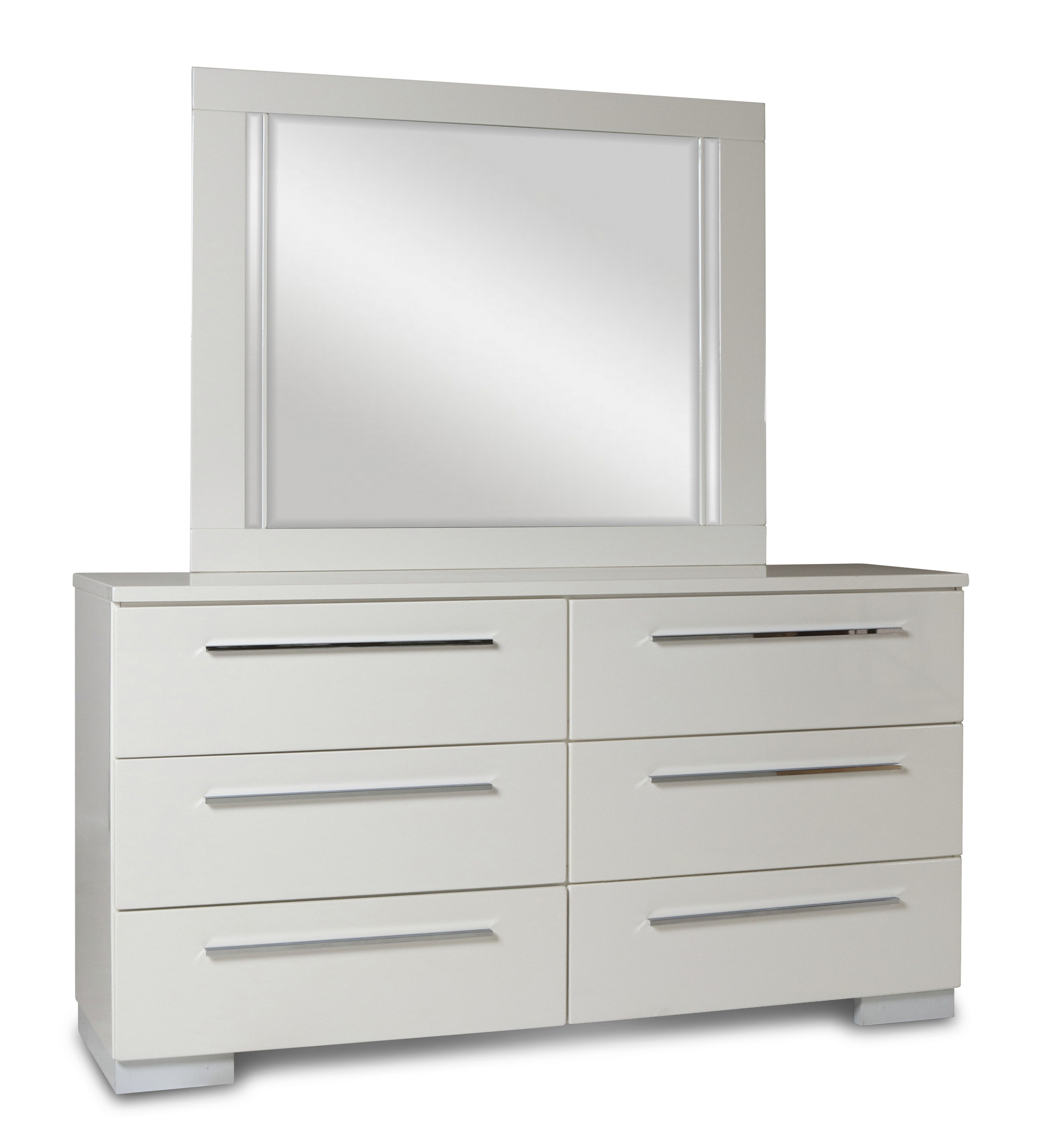 New Classic Furniture Sapphire White Dresser and Mirror NCF-B2643-DRMR New Classic Furniture Sapphire White Dresser and Mirror NCF-B2643-DRMR