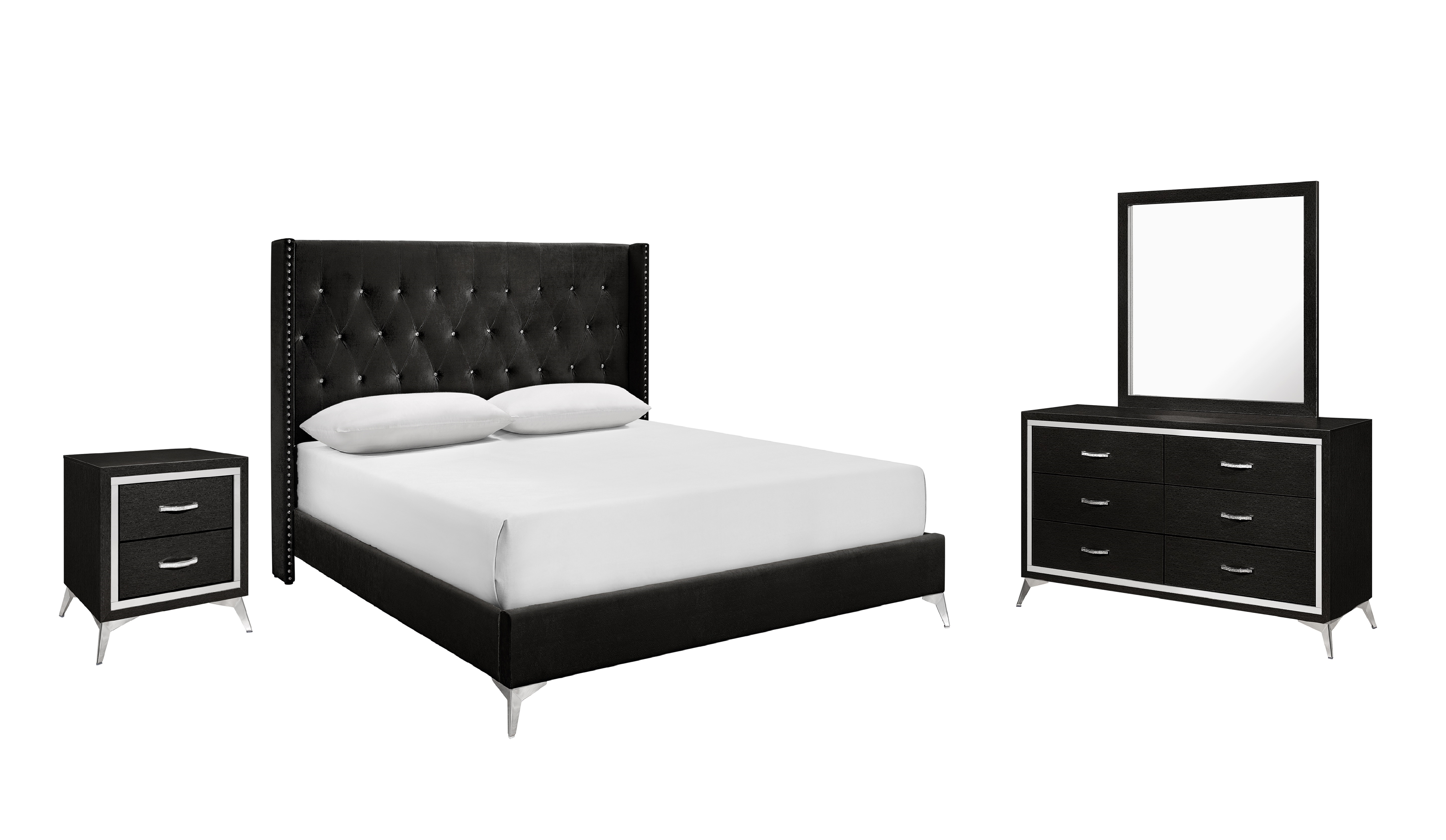 New Classic Furniture Huxley Black 5pc King Bedroom Set B-DR-MR-2NS NCF-00-3365-15N New Classic Furniture Huxley Black 5pc King Bedroom Set B-DR-MR-2NS NCF-00-3365-15N
