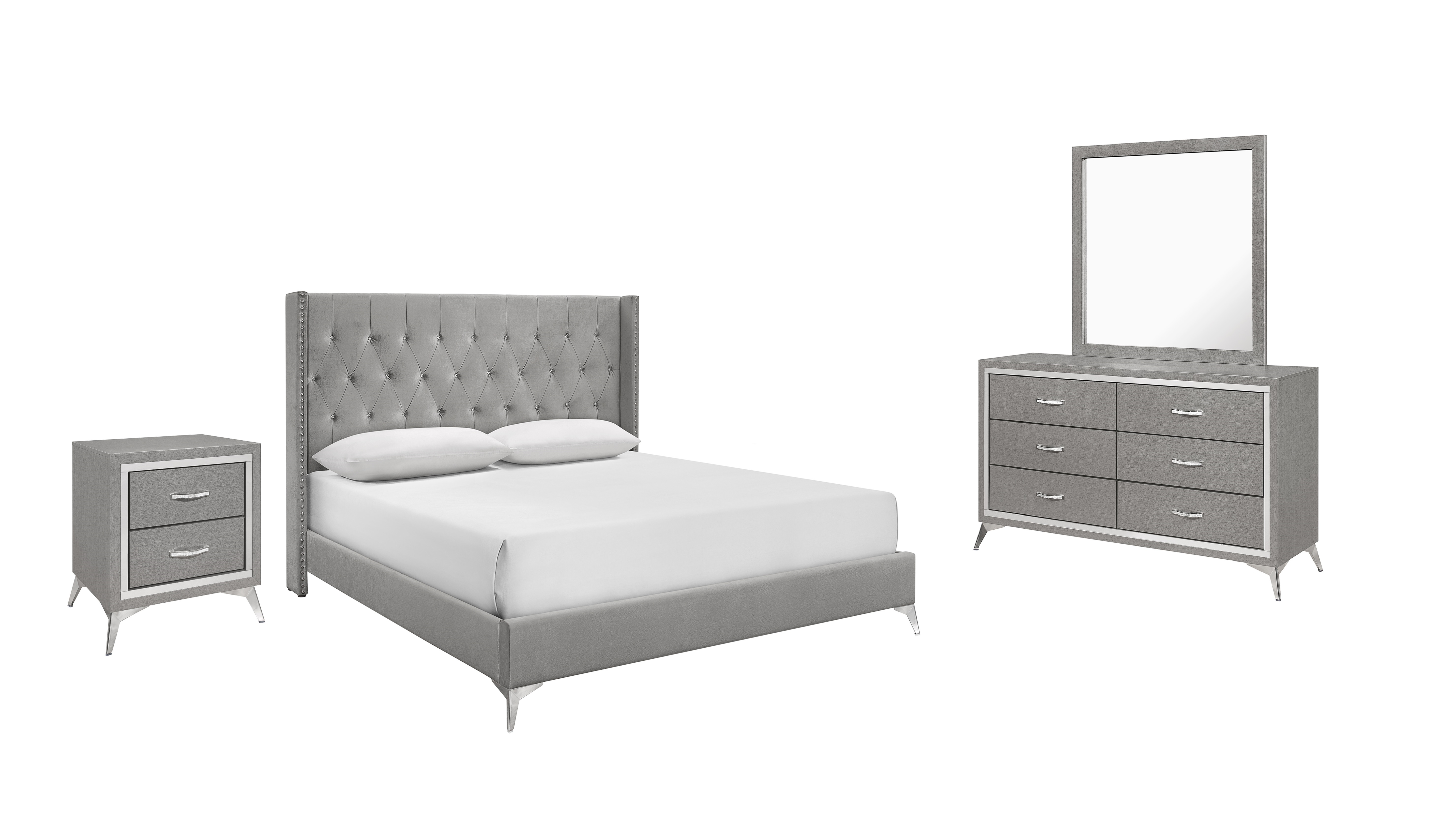 New Classic Furniture Huxley Gray 5pc King Bedroom Set B-DR-MR-2NS NCF-00-3365G-15N New Classic Furniture Huxley Gray 5pc King Bedroom Set B-DR-MR-2NS NCF-00-3365G-15N