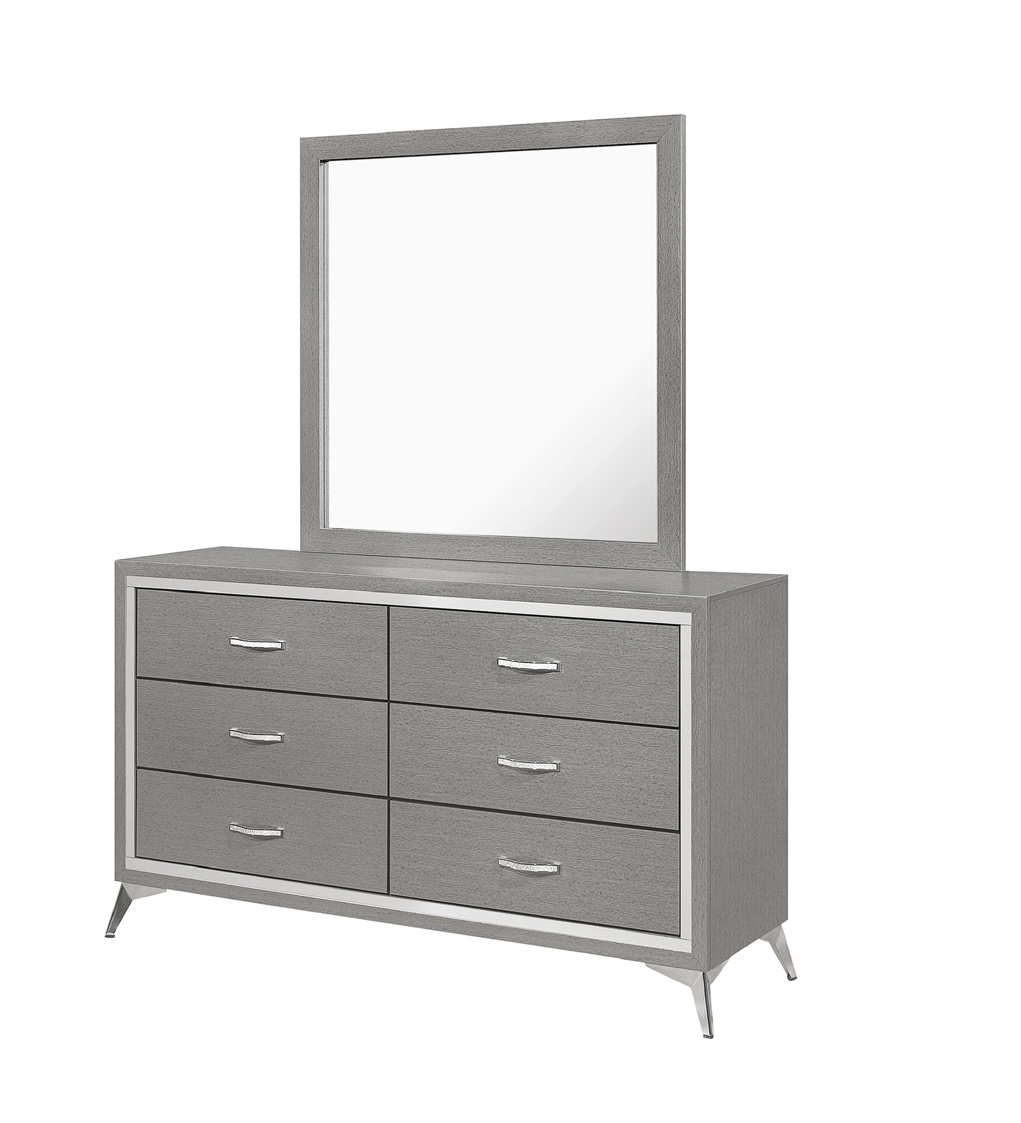 New Classic Furniture Huxley Gray Dresser and Mirror NCF-B3365G-DRMR