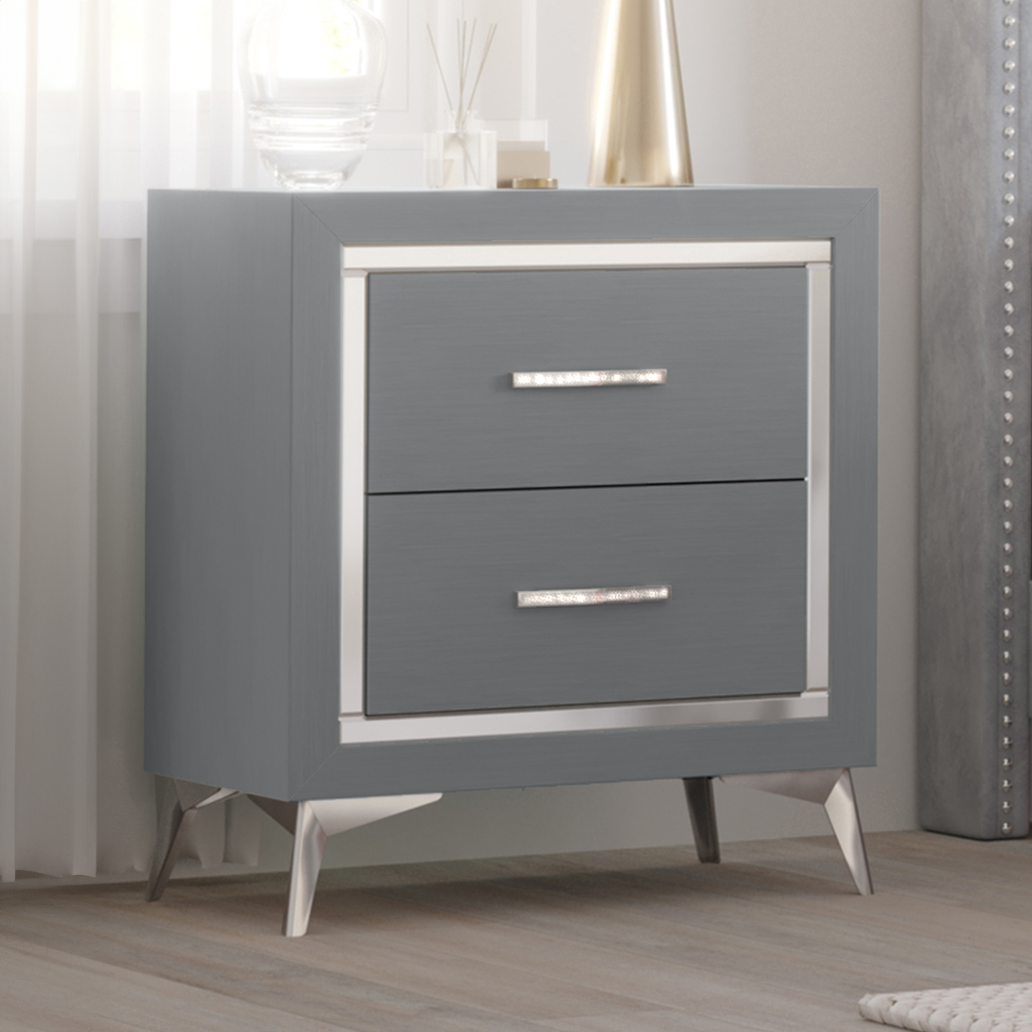 New Classic Furniture Huxley Gray Nightstand NCF-B3365G-040