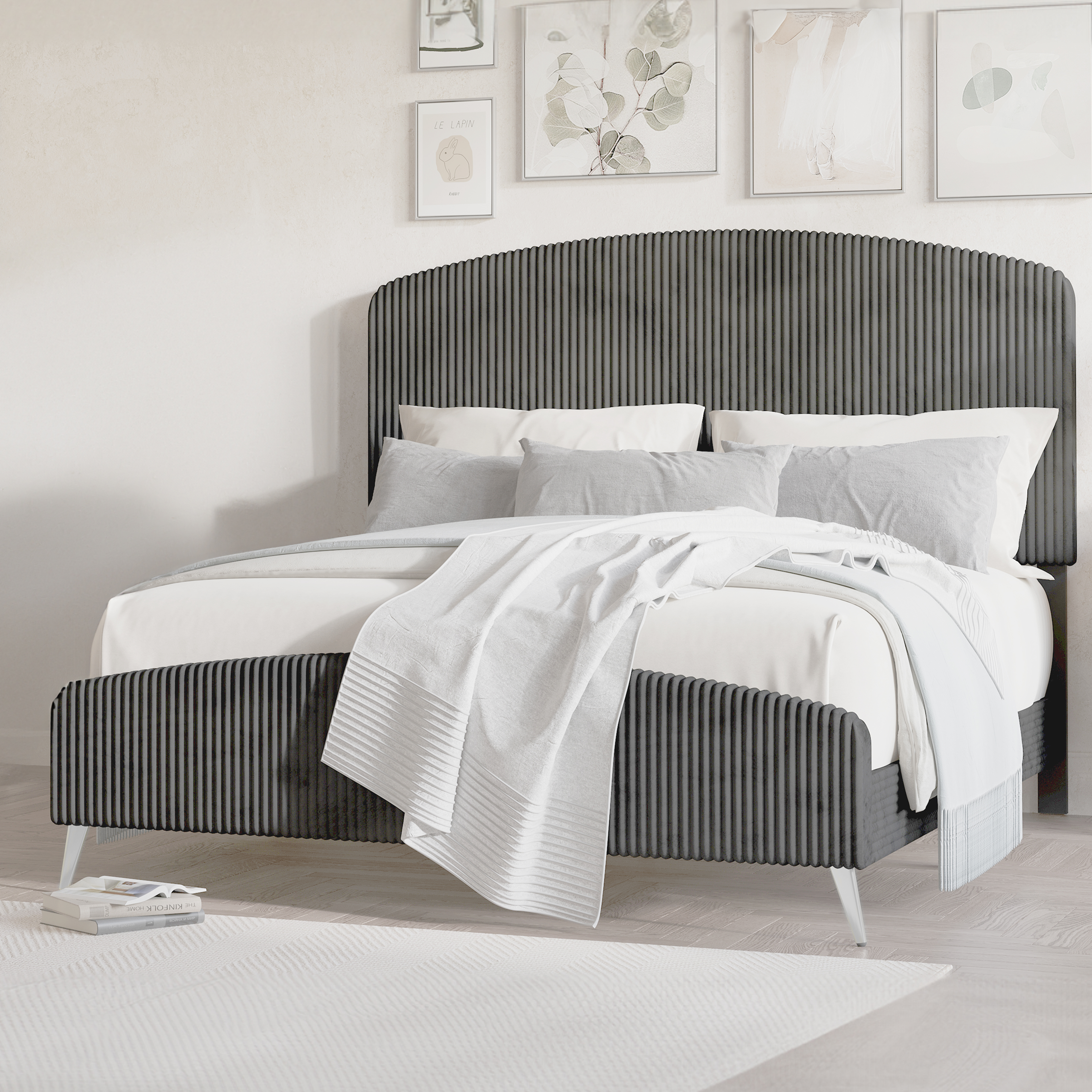 New Classic Furniture Kailani - Gray Queen Upholstered Bed - Thumbnail 3