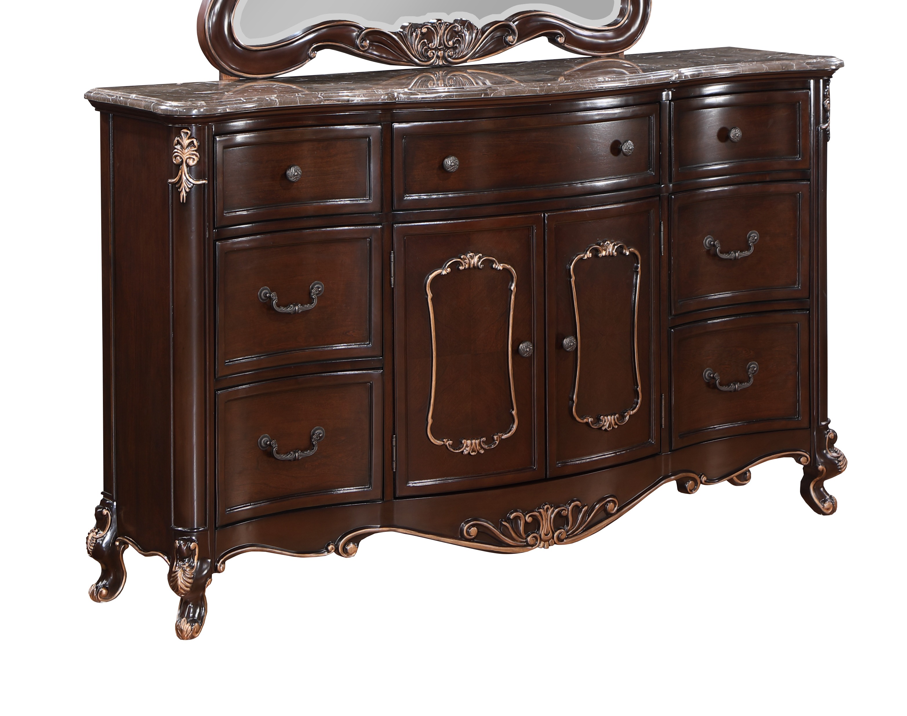 Constantine Dresser W/Marble Top-Cherry