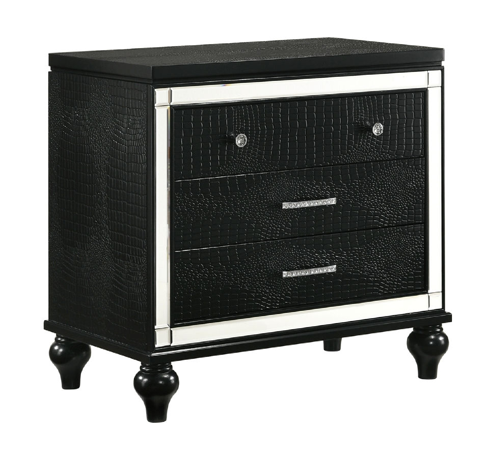 New Classic Furniture Valentino Black Nightstand NCF-BA9698B-040 New Classic Furniture Valentino Black Nightstand NCF-BA9698B-040