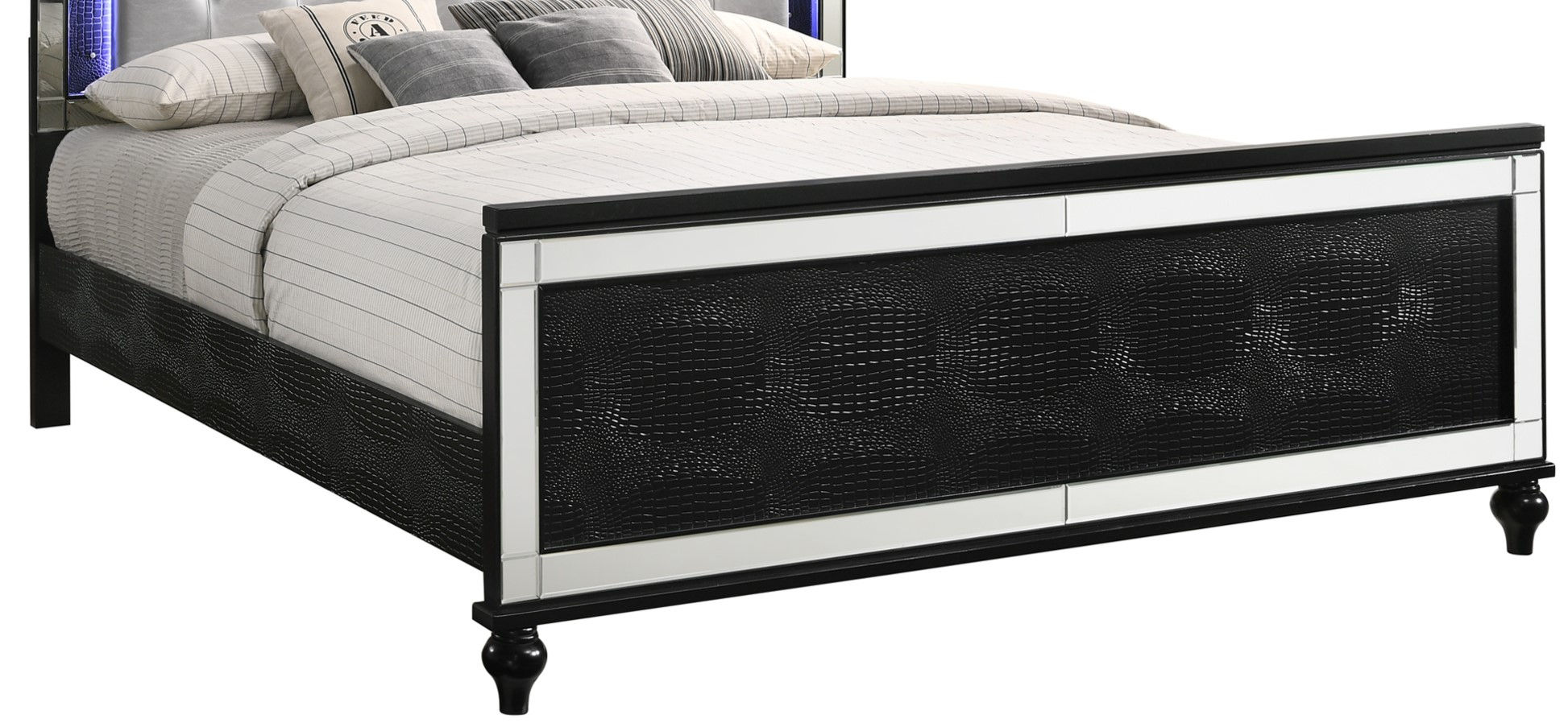 Valentino 6/6-6/0 K Footboard & Slats-Black