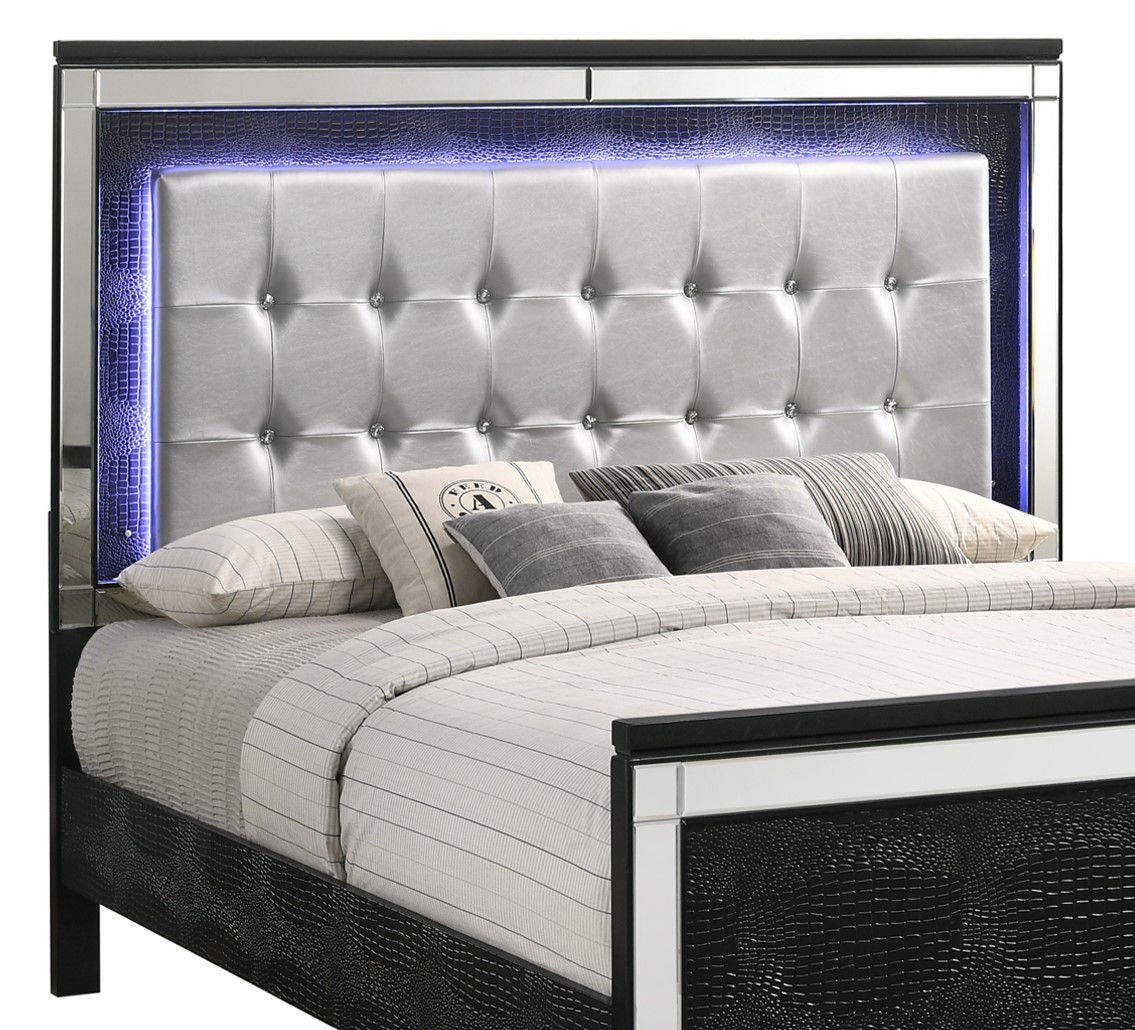 Valentino 5/0 Q Lighted Headboard-Black