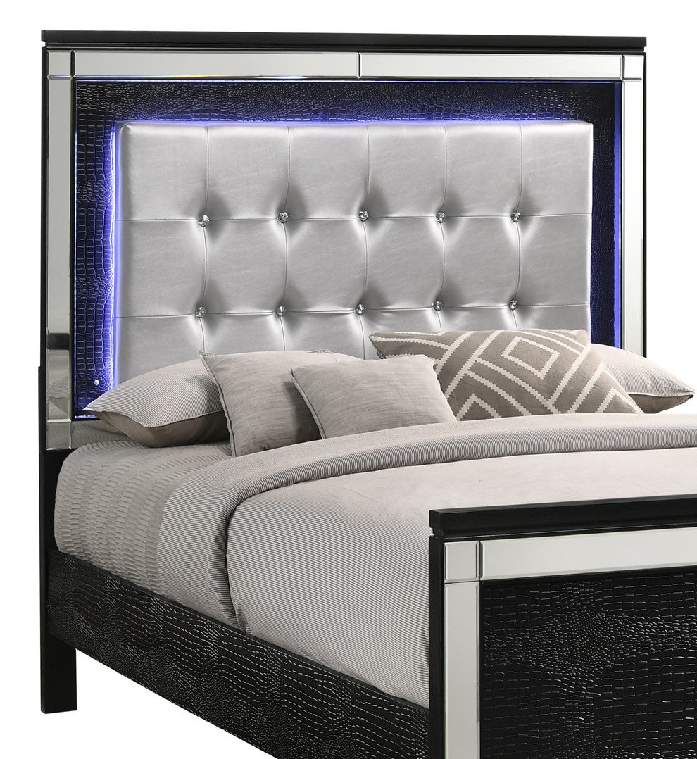 Valentino 3/3 T Headboard - Black