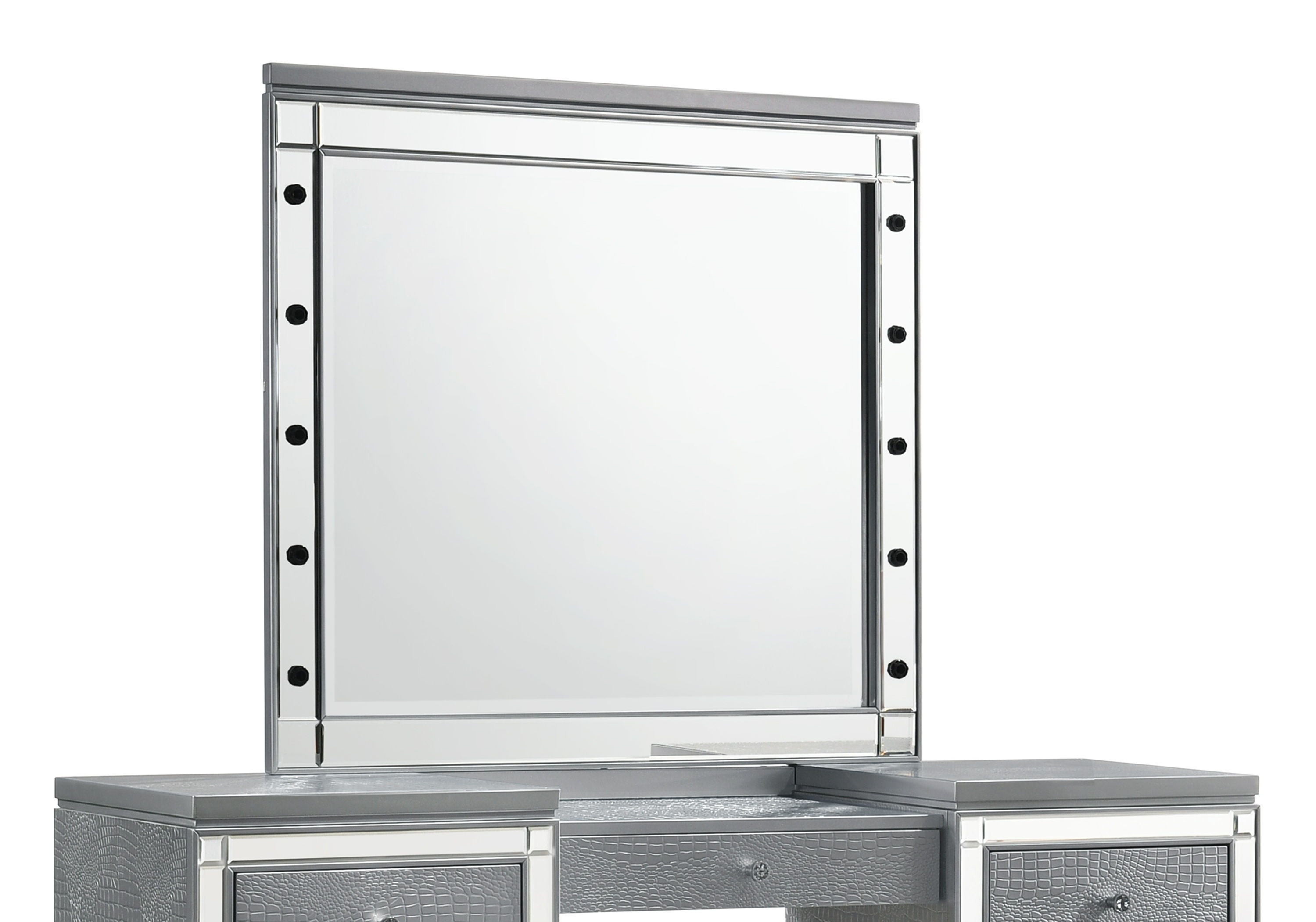 Valentino Vanity Table Mirror (Bulbs Not Included)-Silver