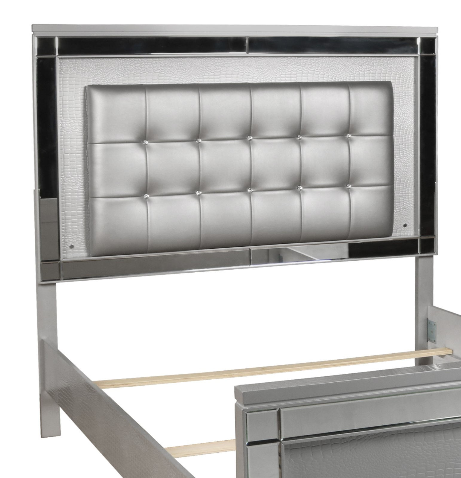 Valentino 6/6-6/0 K Lighted Headboard-Silver
