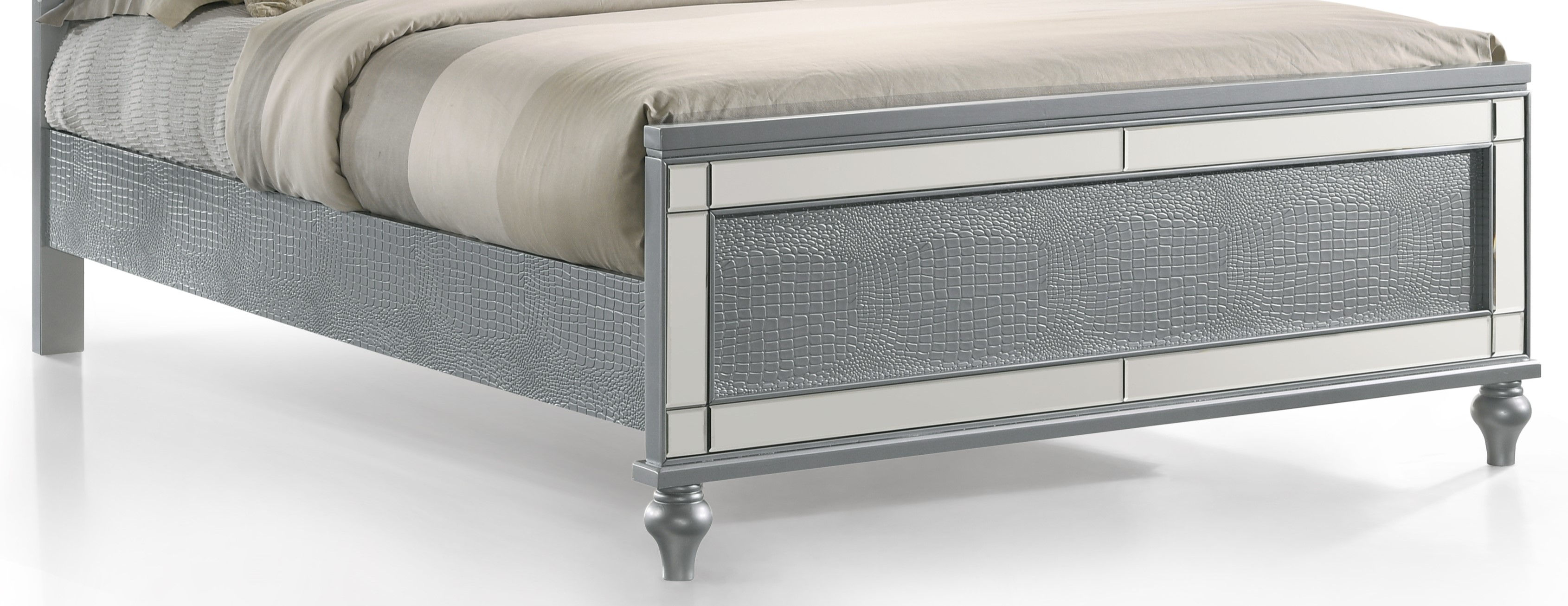 Valentino 4/6 F Footboard & Slats - Silver