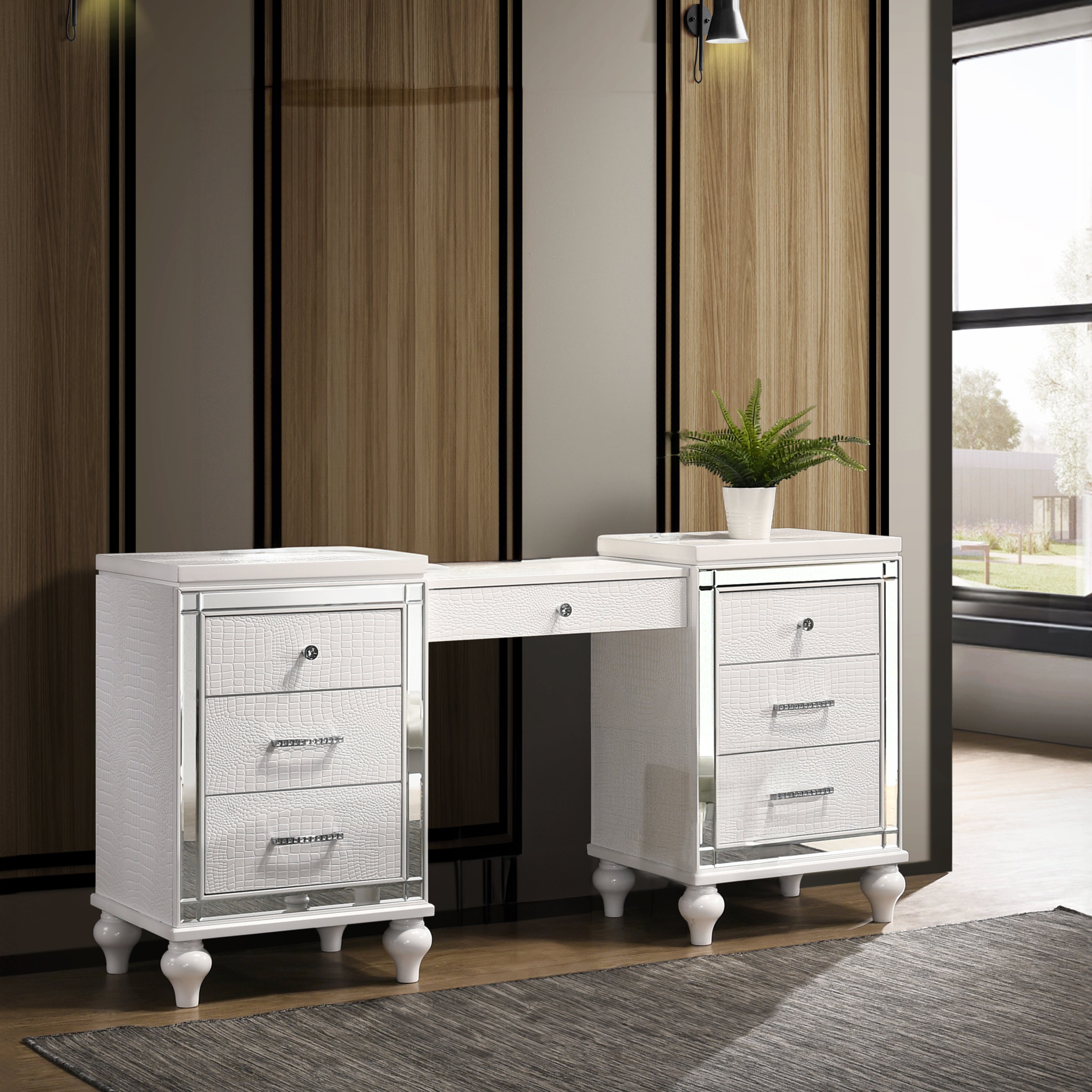 New Classic Furniture Valentino White Vanity Table