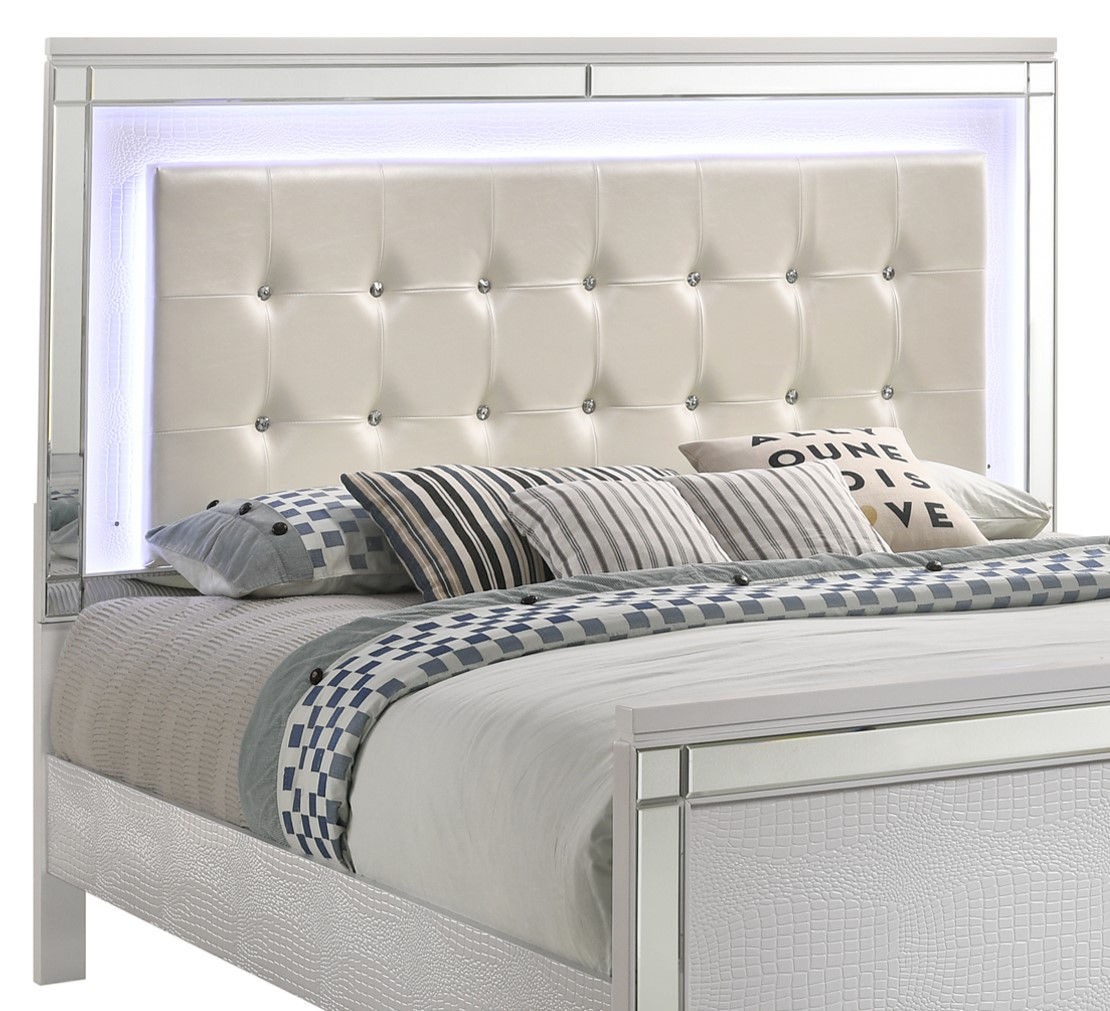 Valentino 6/6-6/0 K Lighted Headboard-White