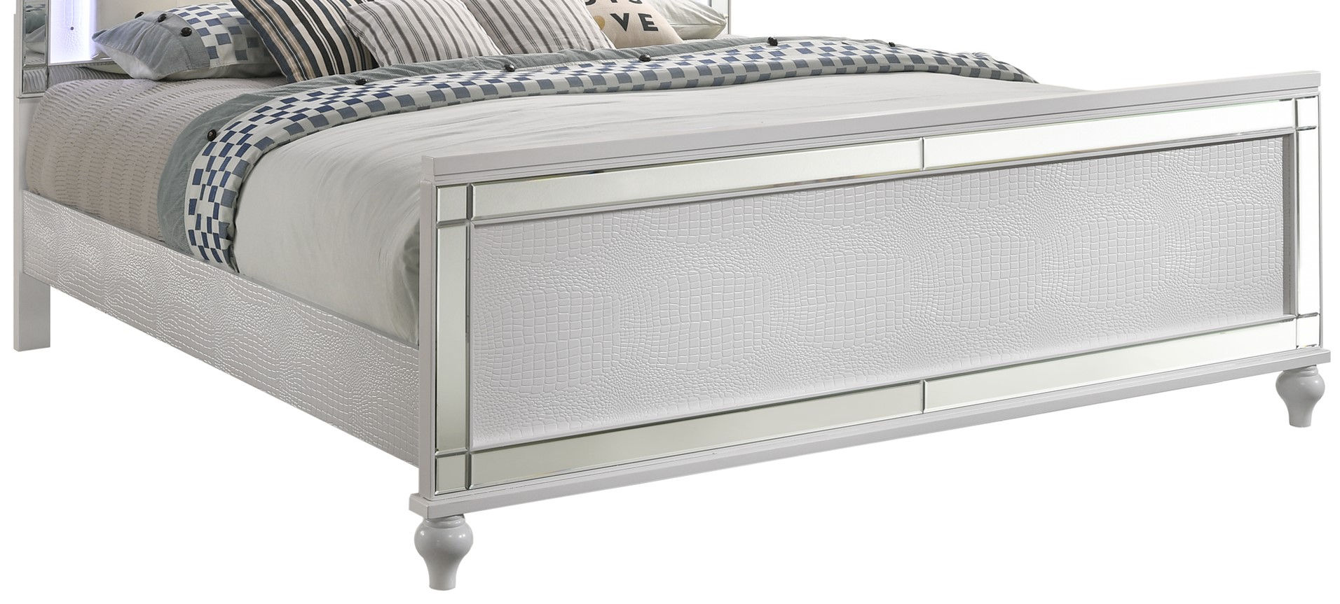 Valentino 6/6-6/0 K Footboard & Slats-White