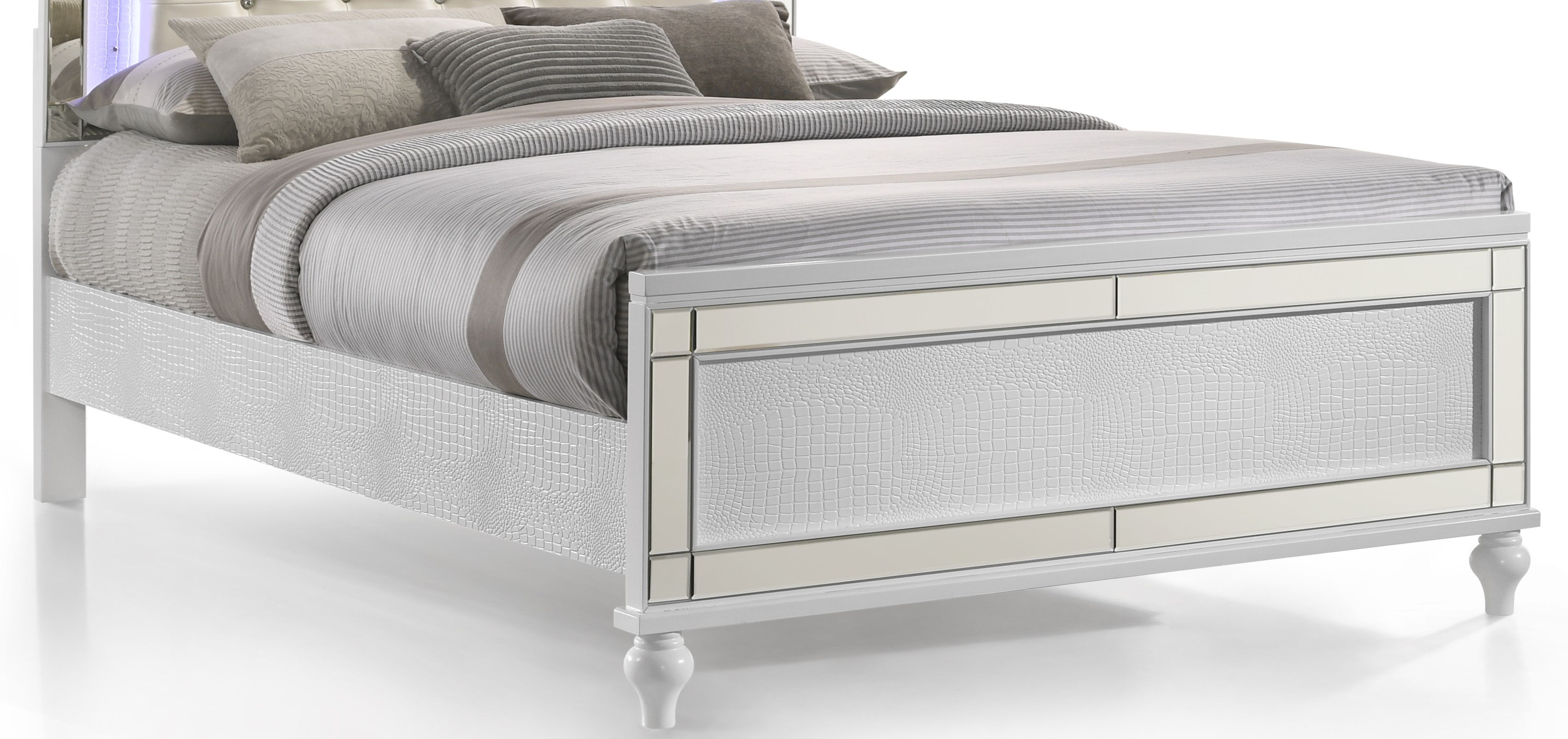 Valentino 4/6 F Footboard & Slats - White
