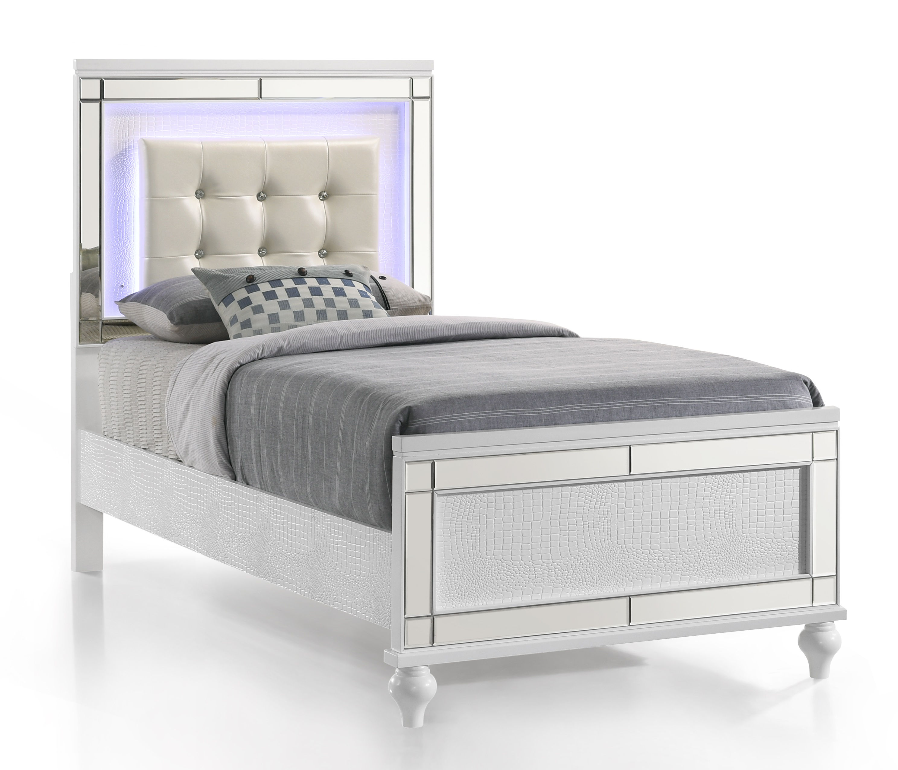 New Classic Furniture Valentino White Twin Bed NCF-BA9698W-T-BED New Classic Furniture Valentino White Twin Bed NCF-BA9698W-T-BED