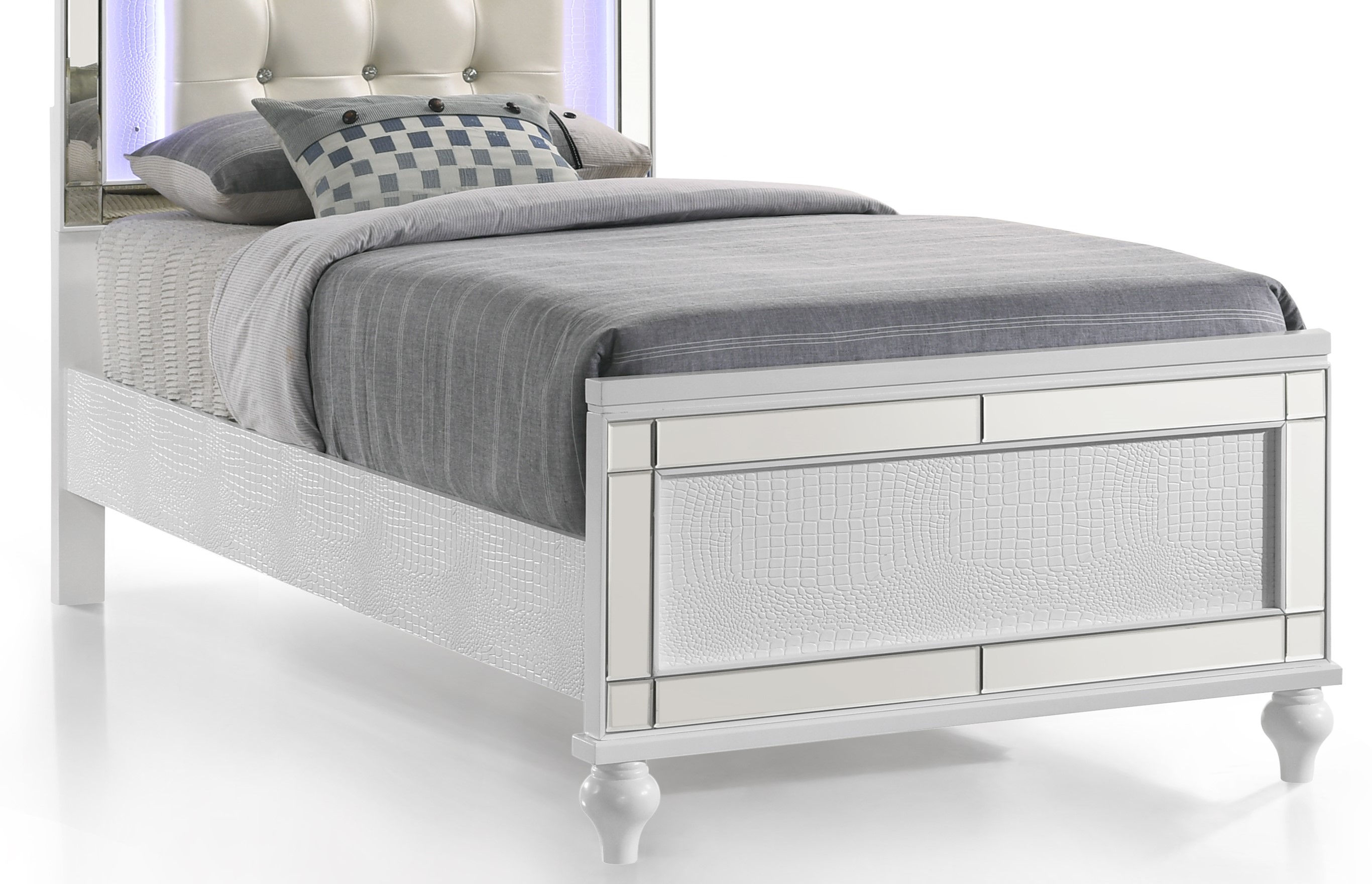 Valentino 3/3 T Footboard & Slats - White