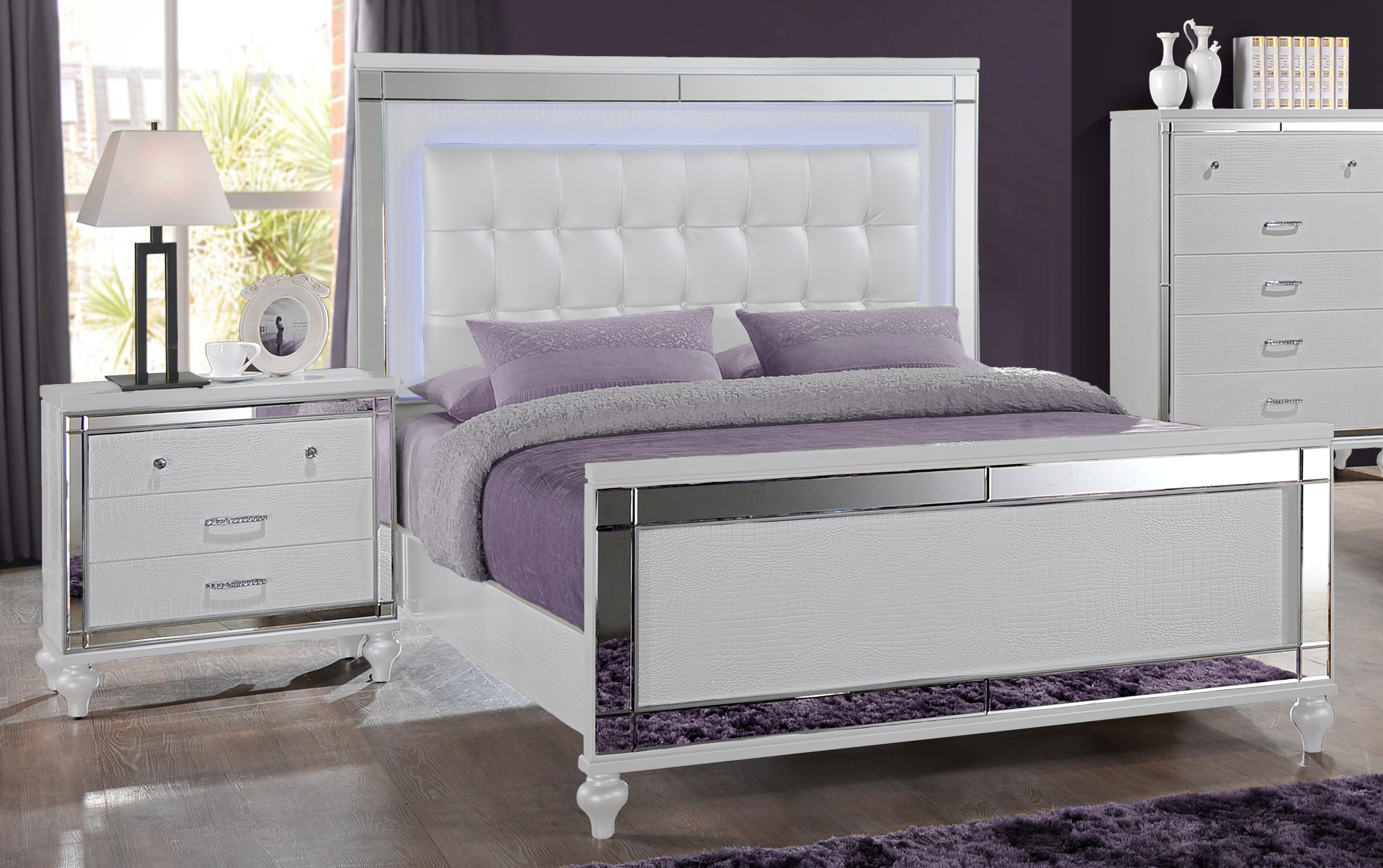 New Classic Furniture Valentino White 2pc Kids Bedroom Set with Full Bed