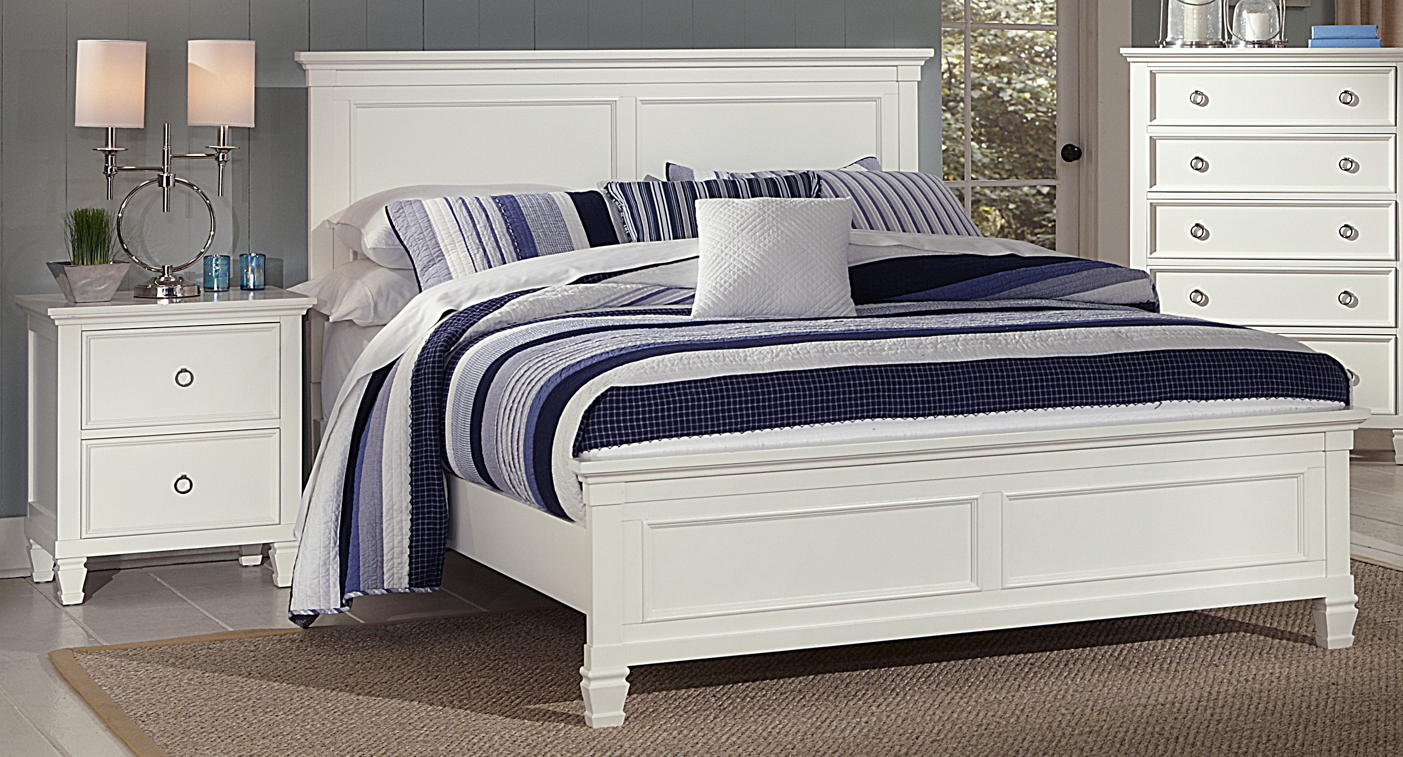 New Classic Furniture Tamarack White 2pc Kids Bedroom Set with Twin Bed