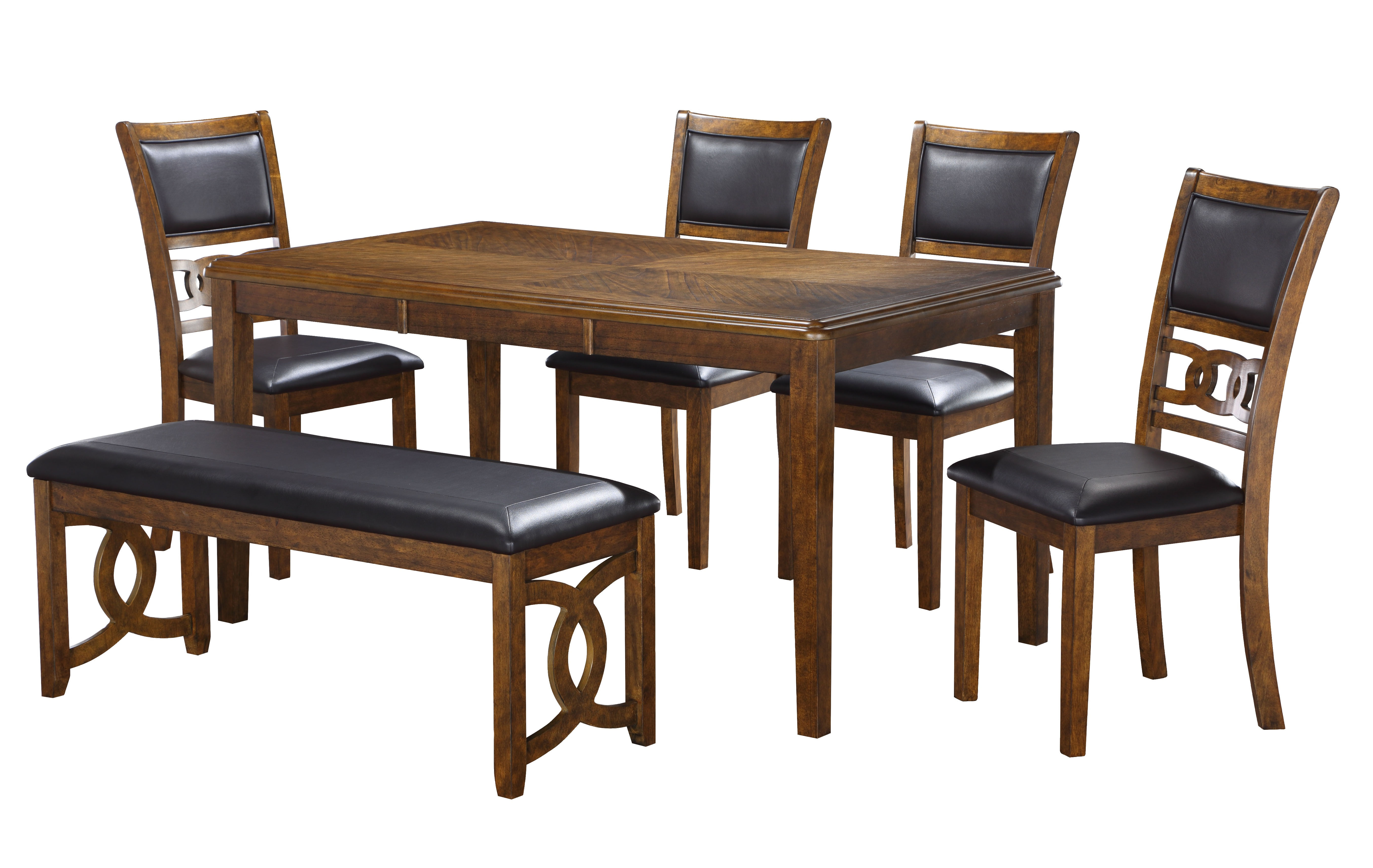 New Classic Furniture Gia Brown 6pc Dining Room Set DT-4CH-BN NCF-40-1701B-D4CB New Classic Furniture Gia Brown 6pc Dining Room Set DT-4CH-BN NCF-40-1701B-D4CB