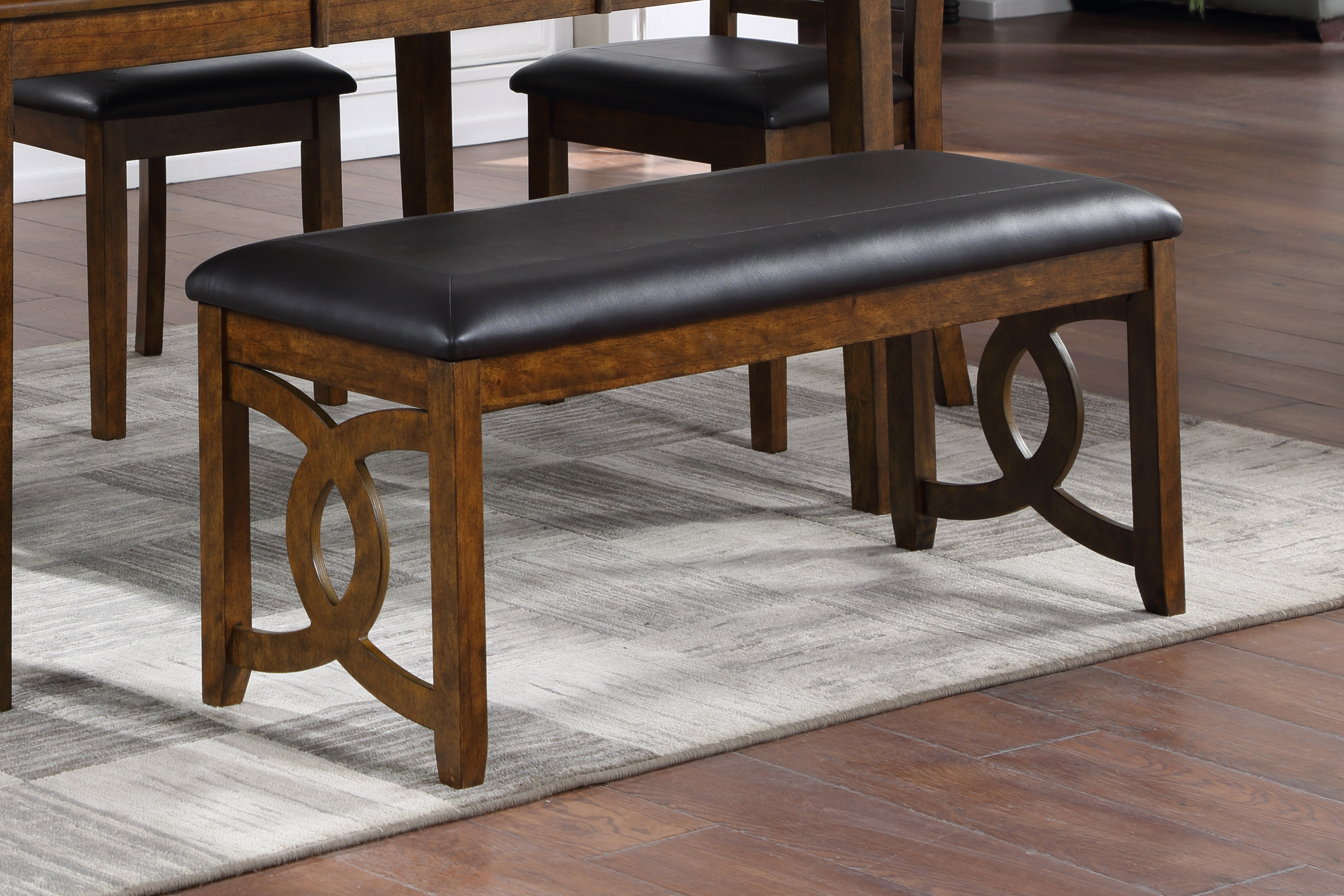 New Classic Furniture Gia Brown PU 46 Inch Dining Bench