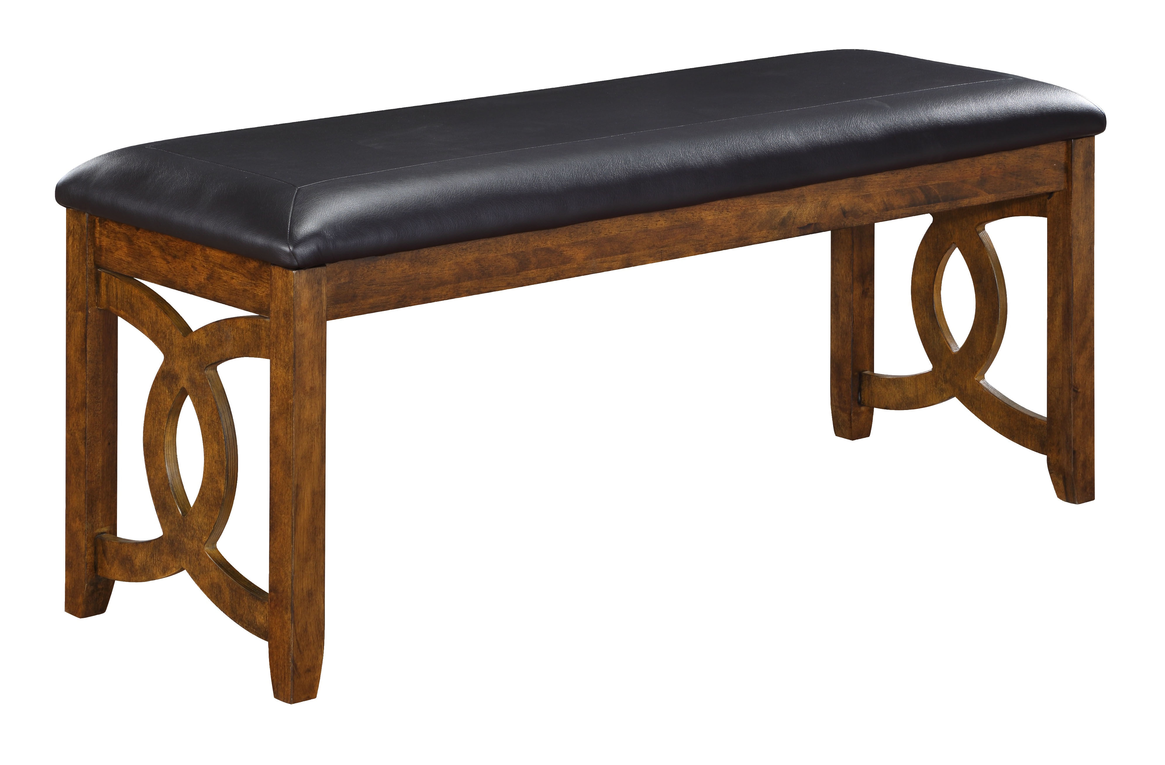 New Classic Furniture Gia Brown PU 46 Inch Dining Bench NCF-D1701-25-BRN