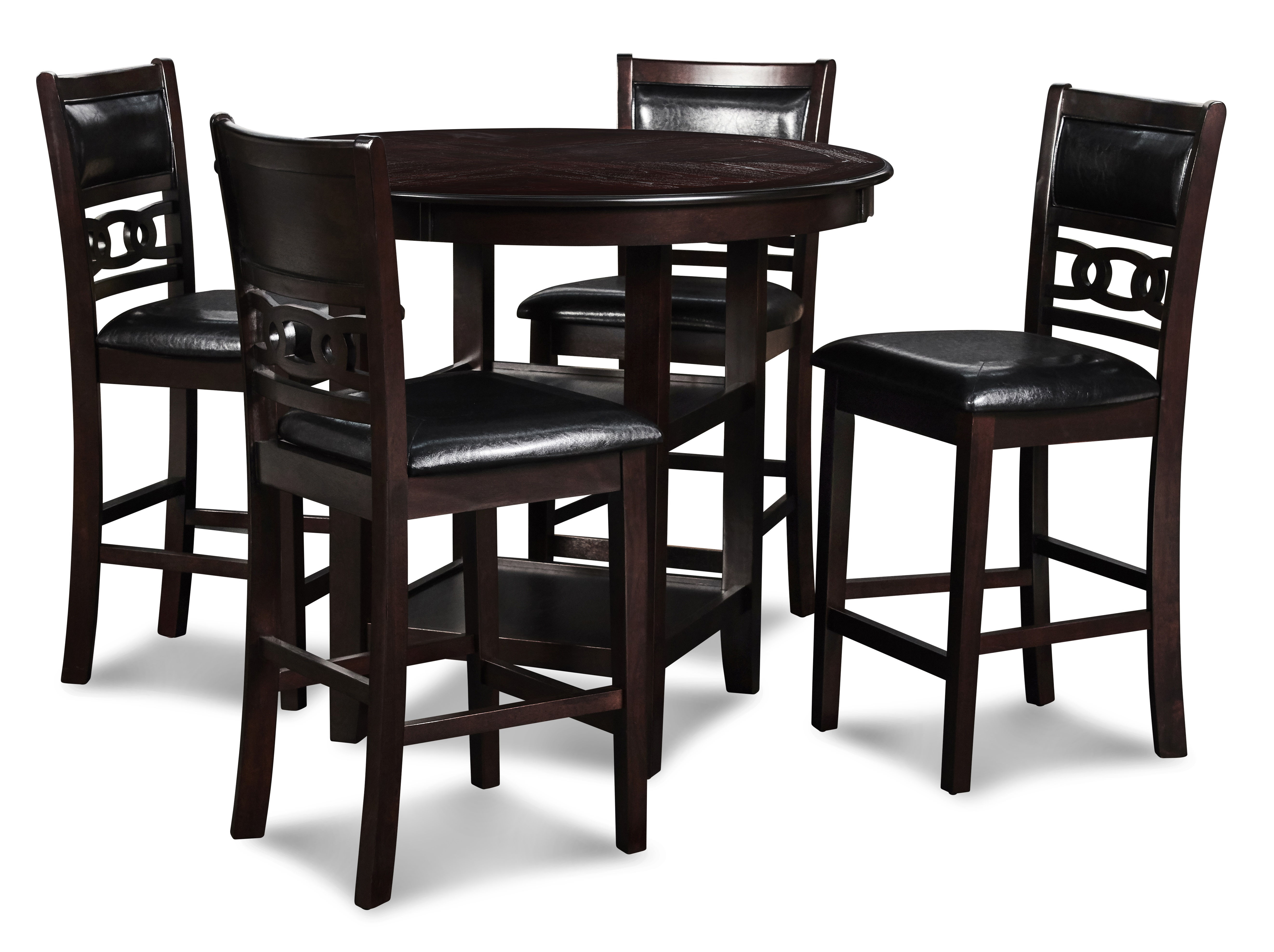 New Classic Furniture Gia Ebony Round 5pc Counter Height Set NCF-D1701-52S