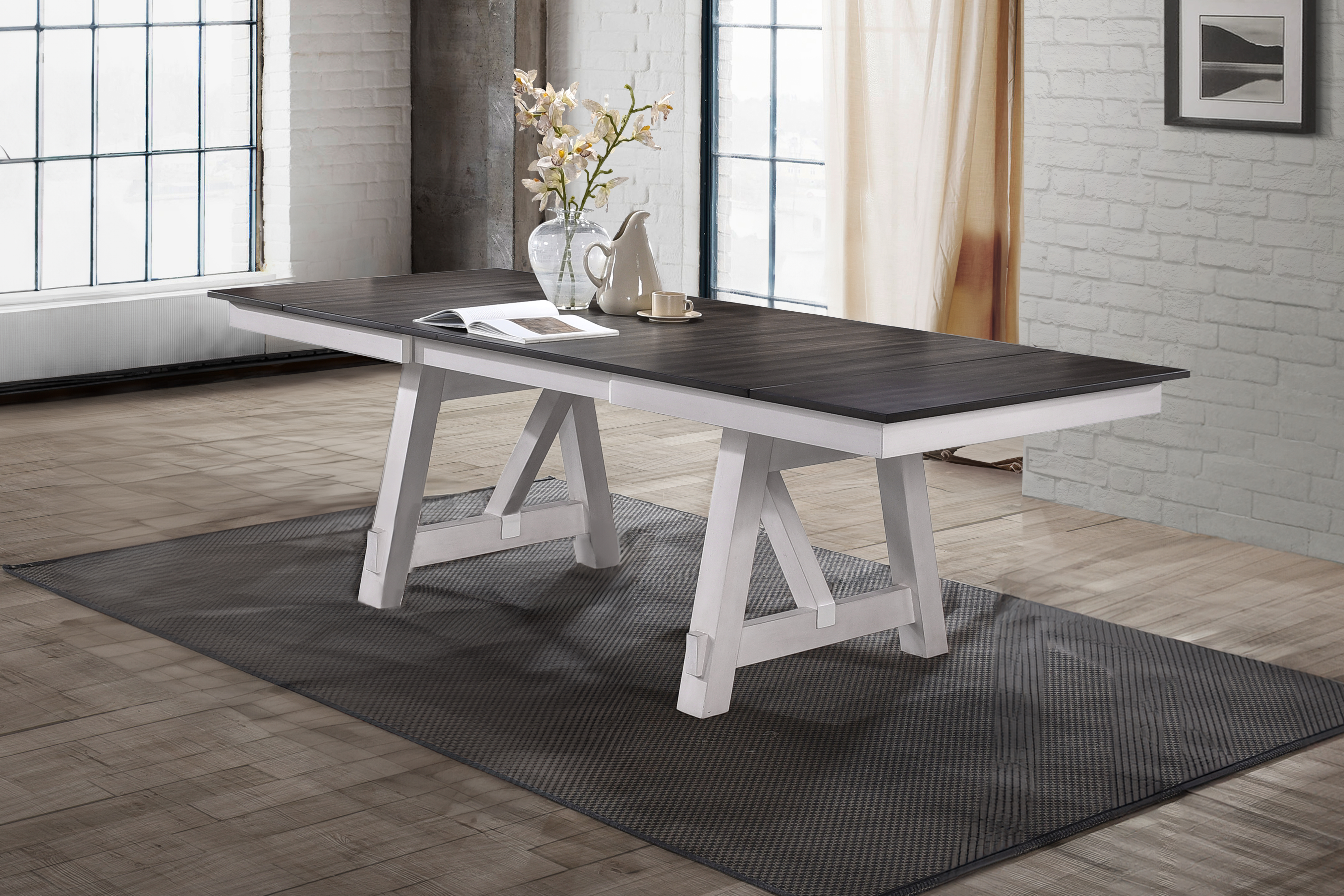New Classic Furniture Maisie White Brown Dining Table