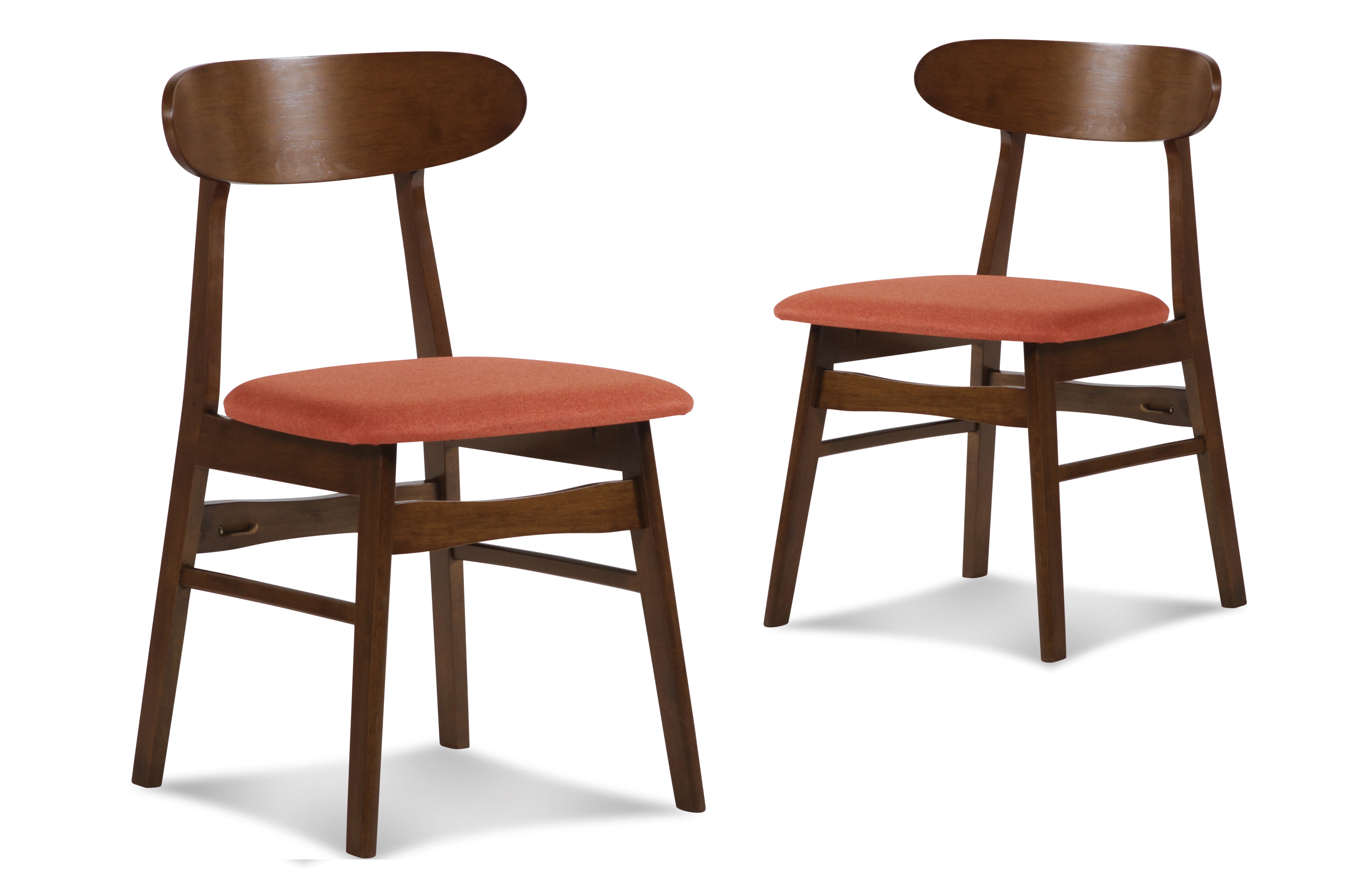2 New Classic Furniture Morocco Walnut Orange Dining Chairs NCF-D331-20-ORG 2 New Classic Furniture Morocco Walnut Orange Dining Chairs NCF-D331-20-ORG