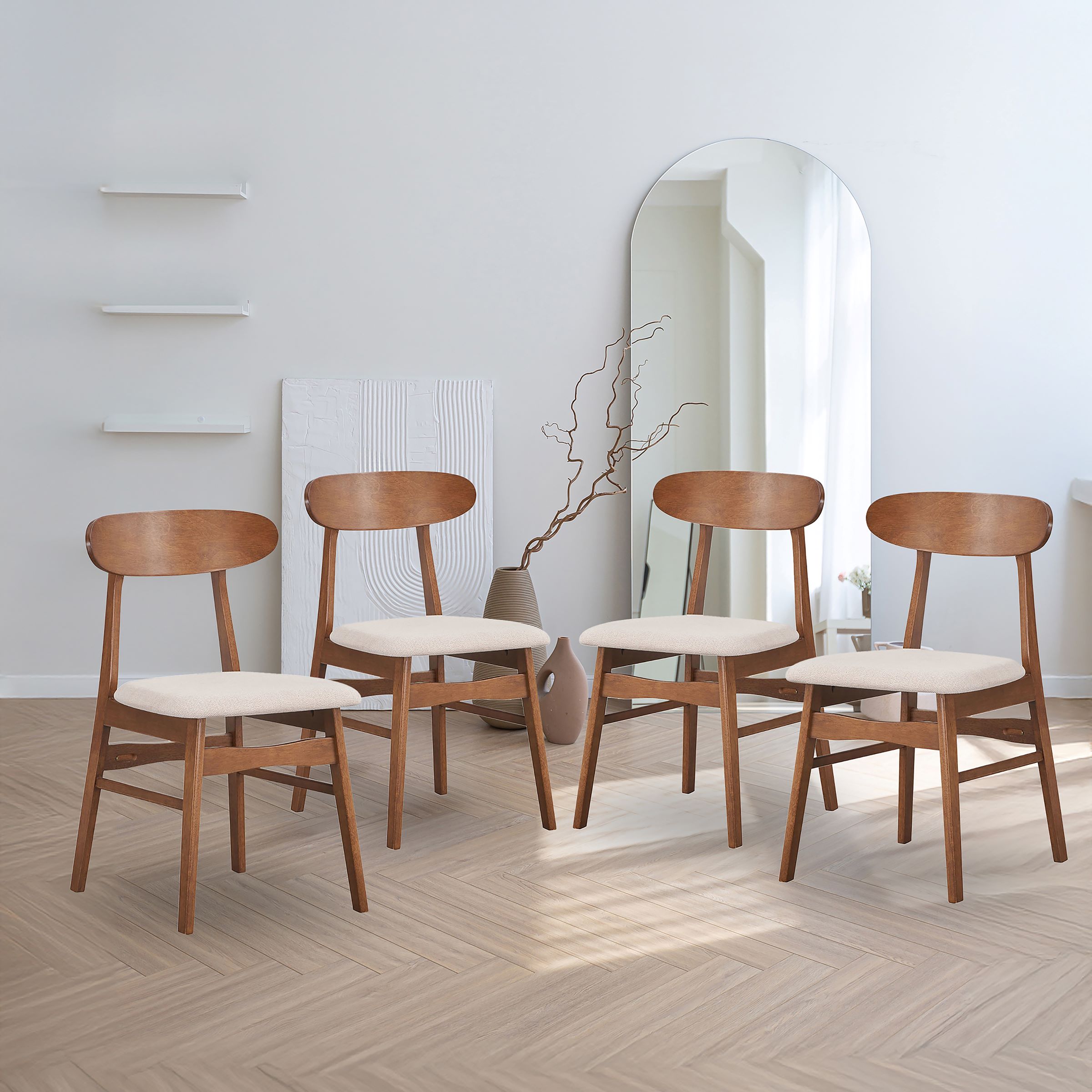 4 New Classic Furniture Morocco Brown Natural Dining Chairs
