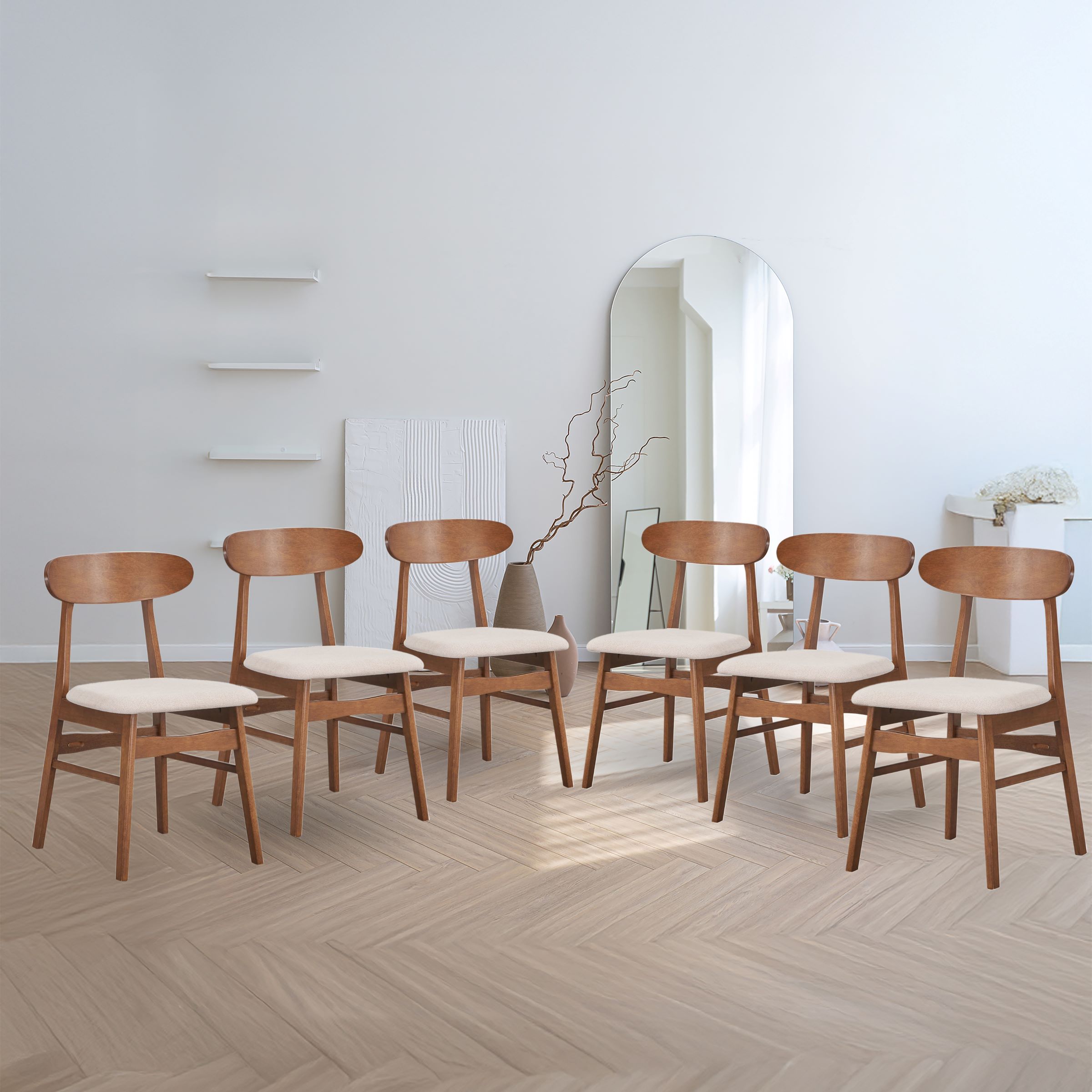 6 New Classic Furniture Morocco Brown Natural Dining Chairs