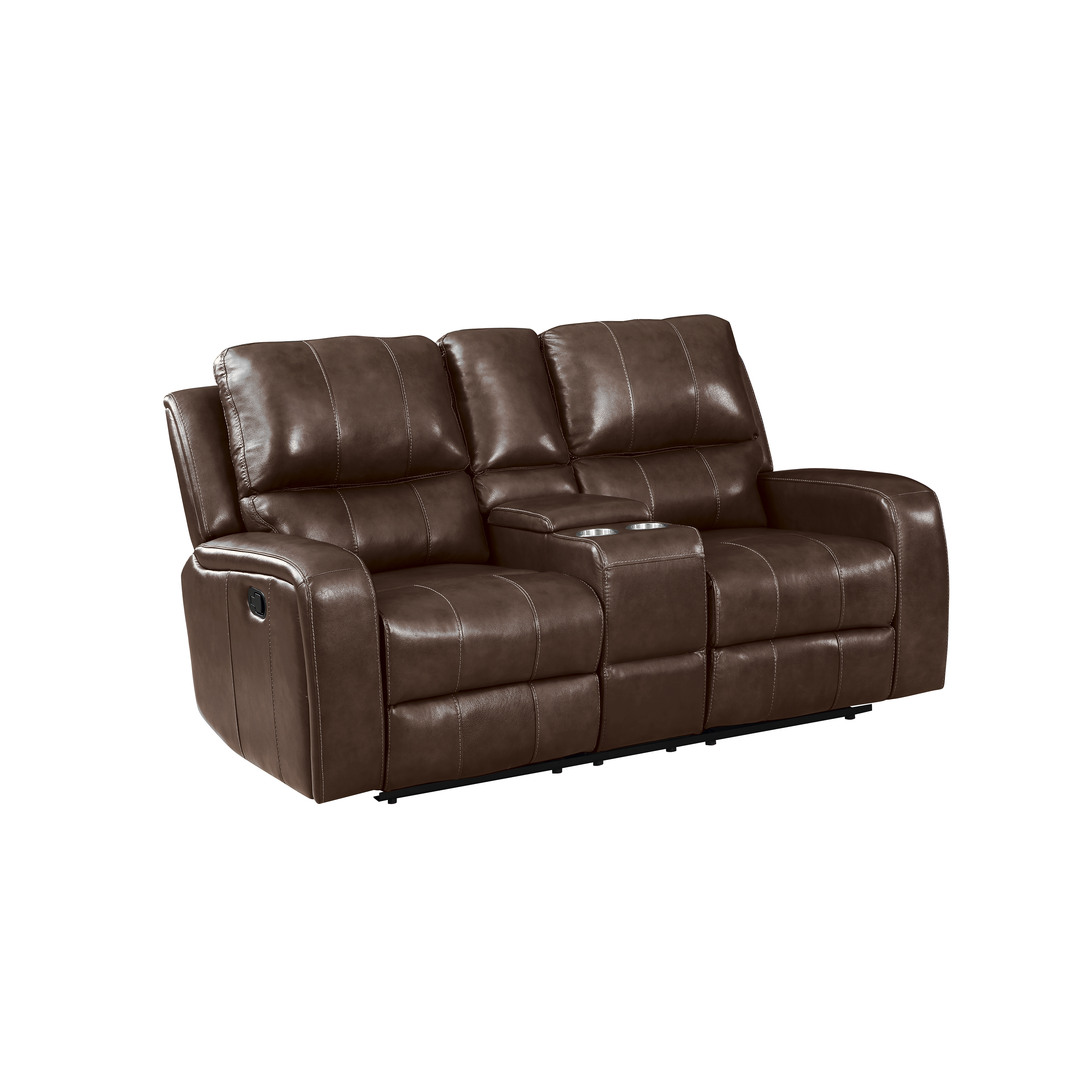 New Classic Furniture Linton Brown Console Loveseat With Dual Recliners NCF-L1721-25-LDB New Classic Furniture Linton Brown Console Loveseat With Dual Recliners NCF-L1721-25-LDB