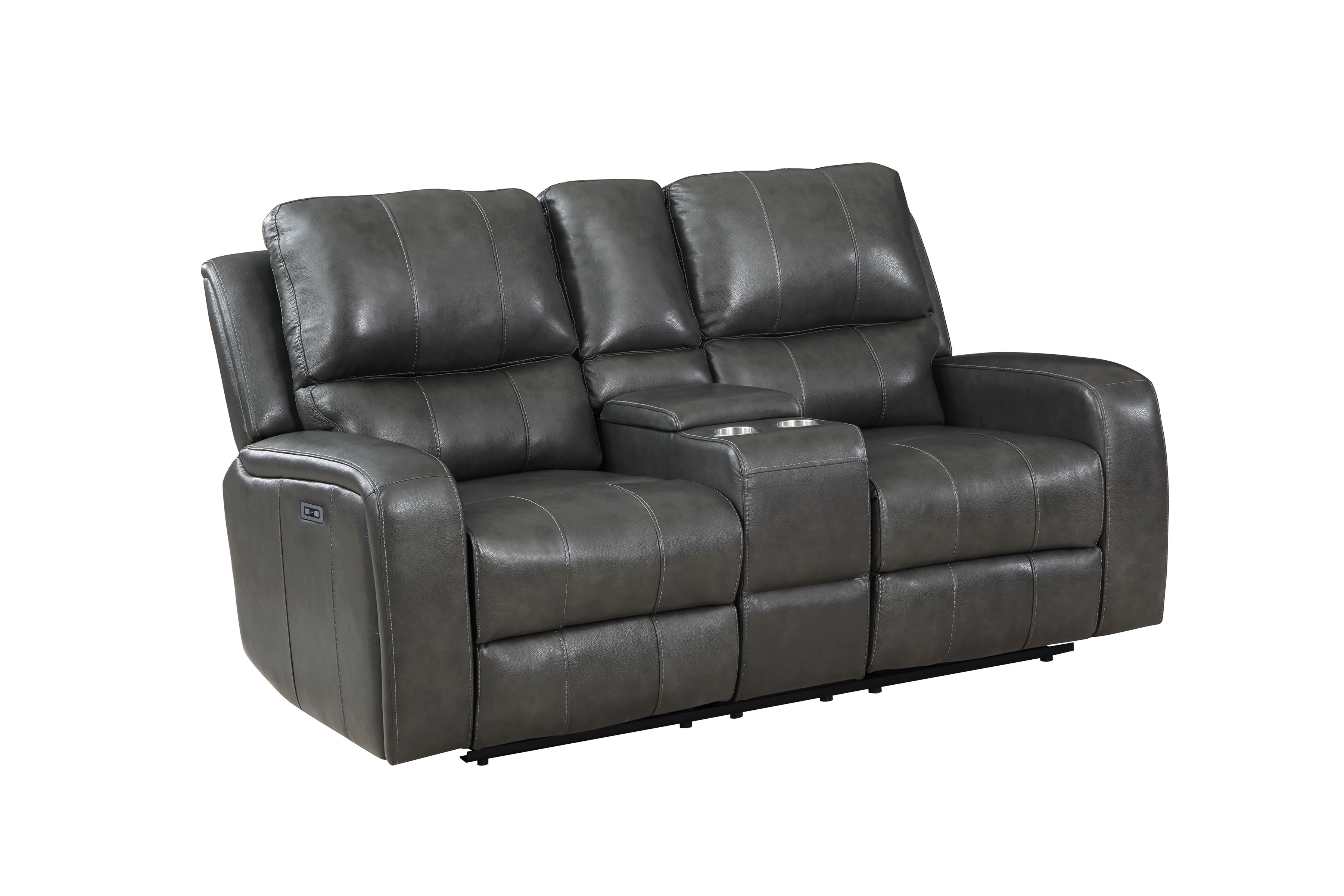 New Classic Furniture Linton Dark Gray Power Console Loveseat NCF-L1721-25P1-DGR New Classic Furniture Linton Dark Gray Power Console Loveseat NCF-L1721-25P1-DGR