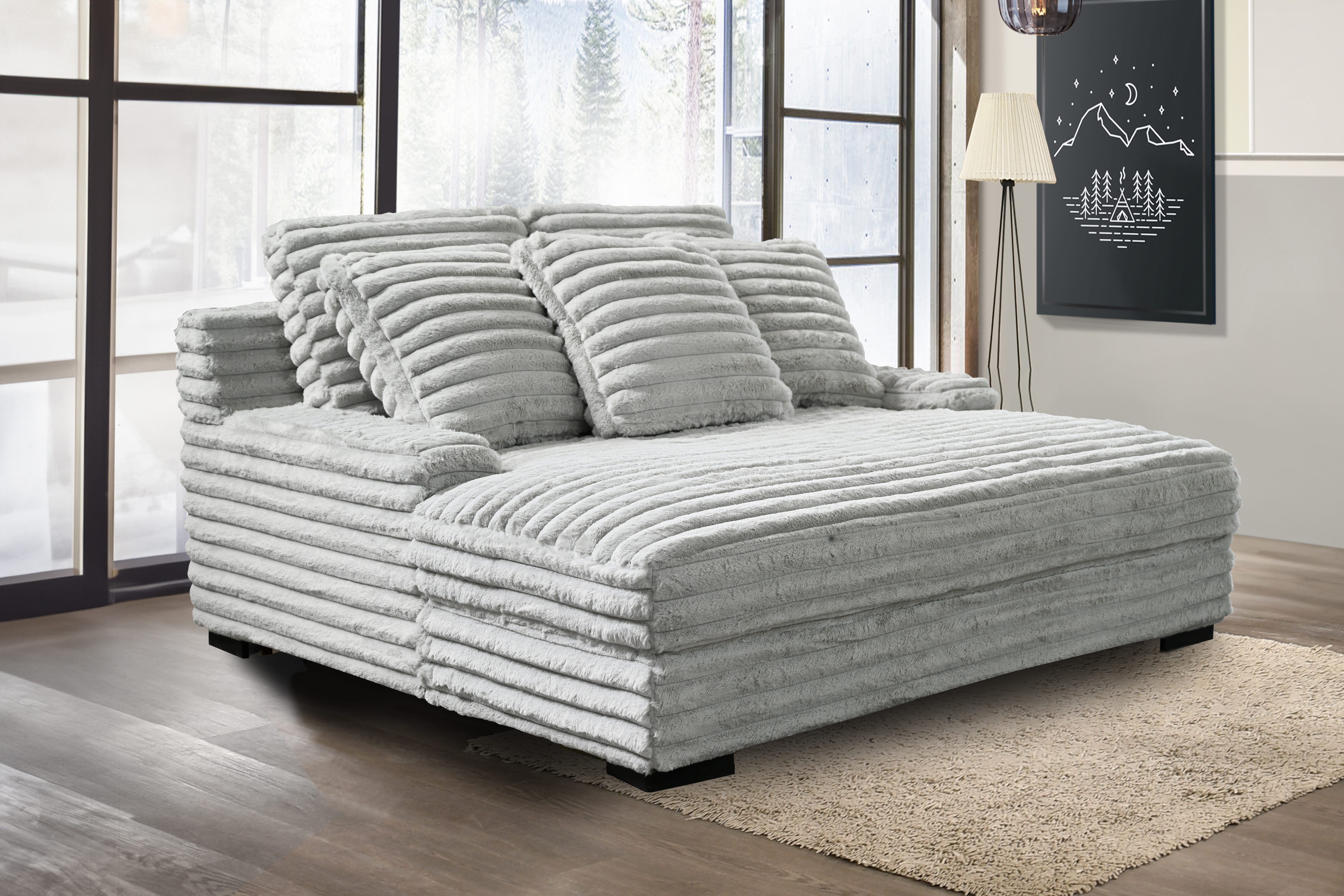 New Classic Furniture Embrace Gray Dual Chaise Lounge
