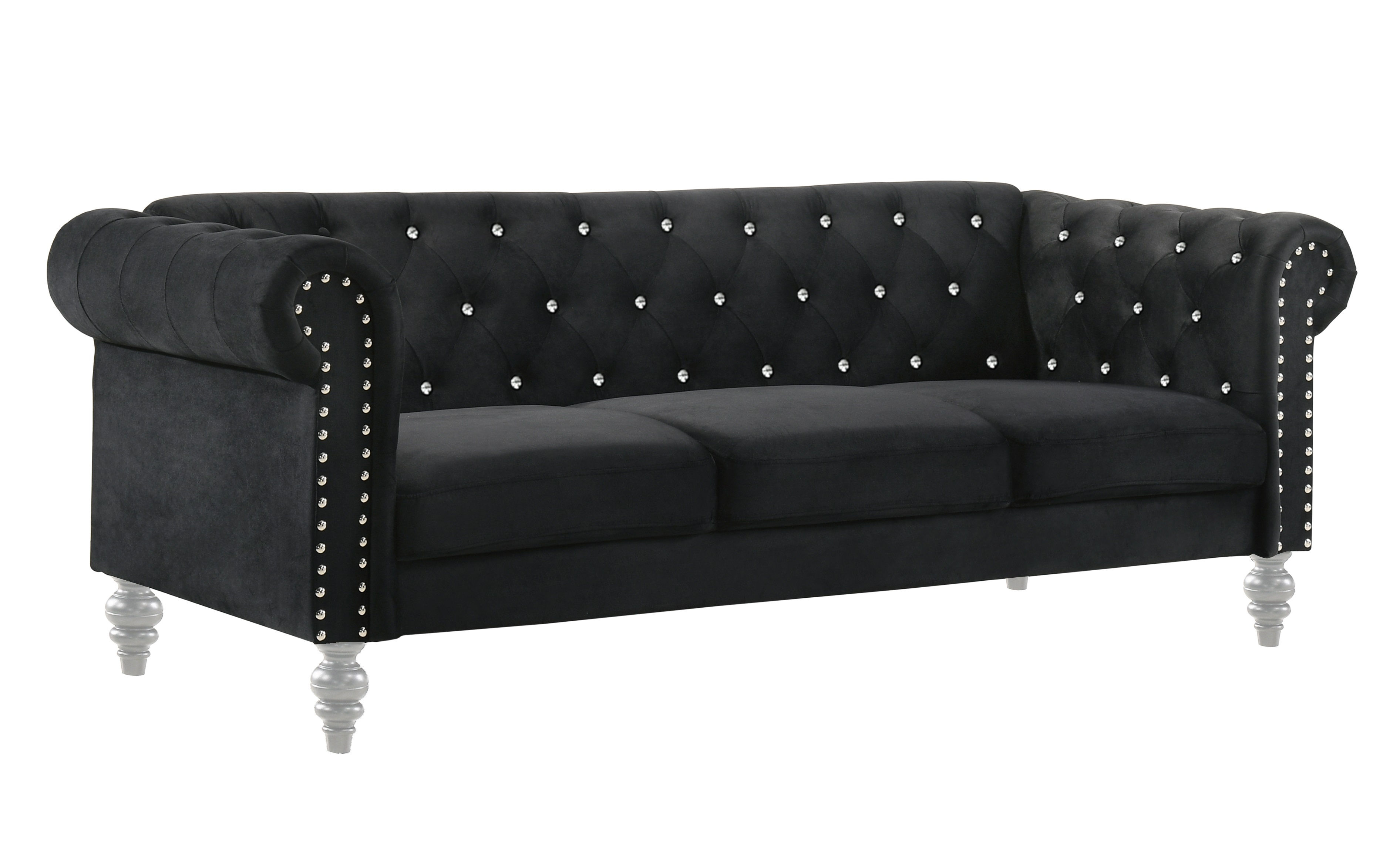 New Classic Furniture Emma Black Crystal Sofa NCF-UKD13-30-BLKC New Classic Furniture Emma Black Crystal Sofa NCF-UKD13-30-BLKC