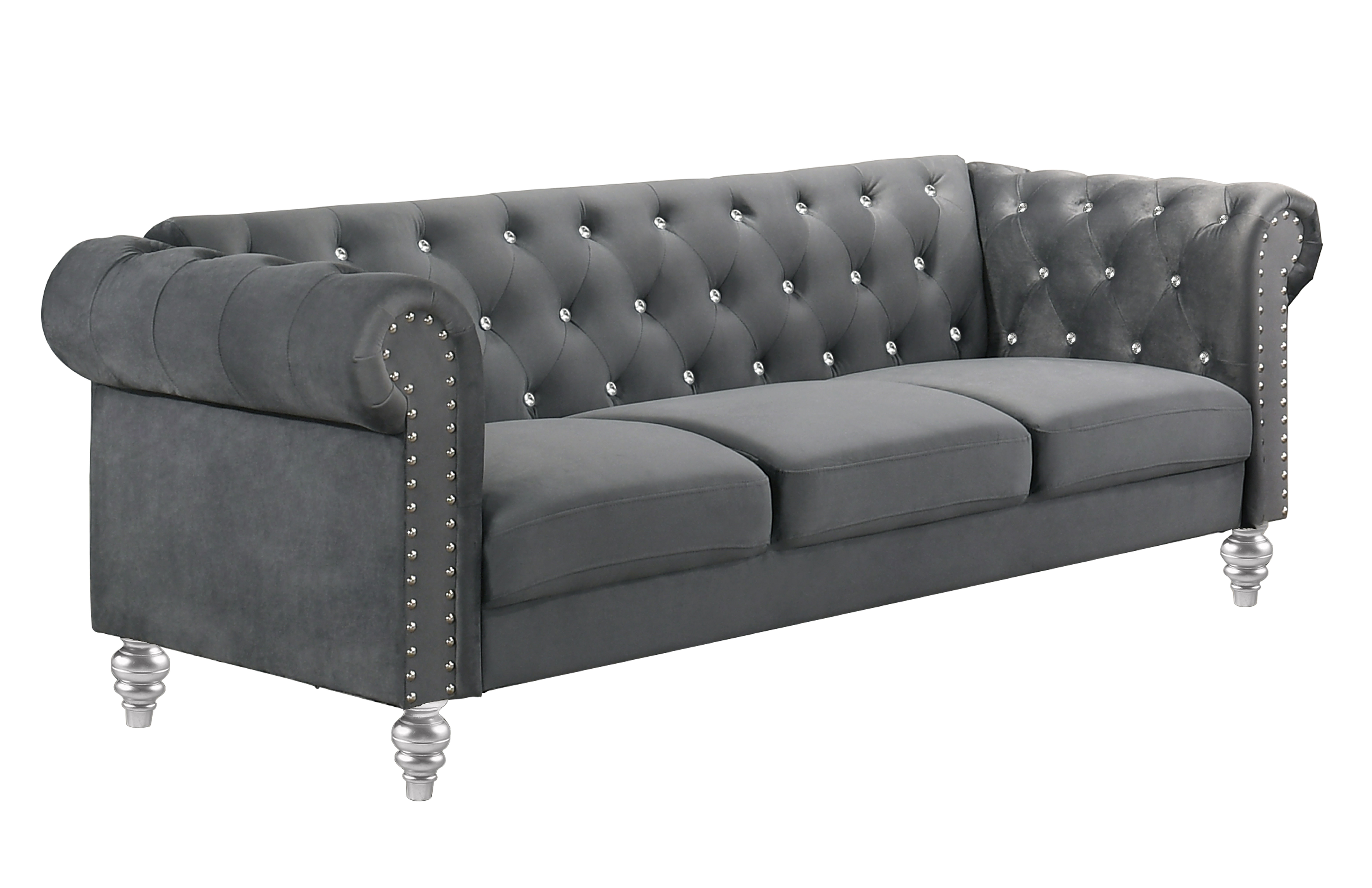 Emma Crystal Sofa-Gray
