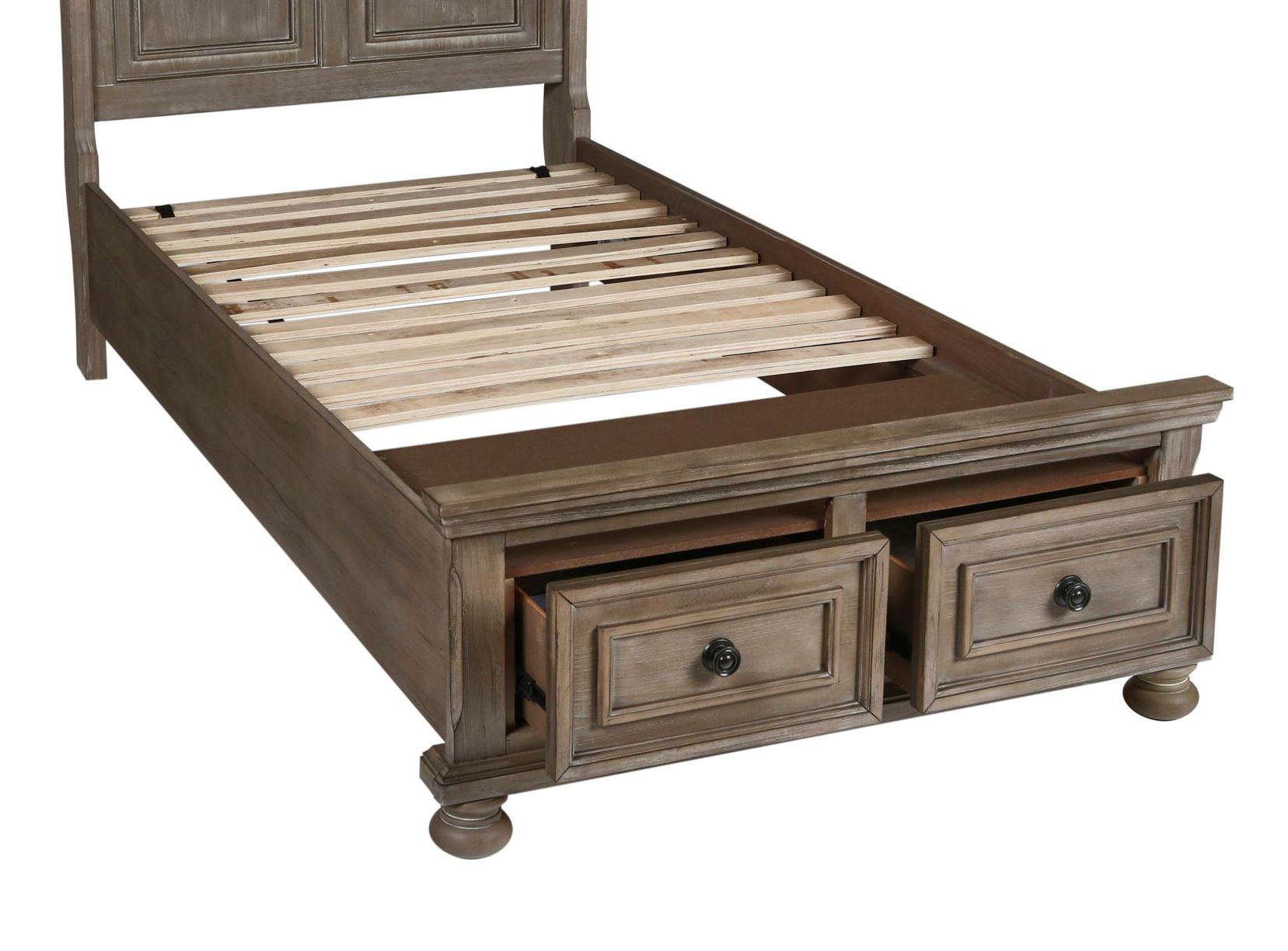 Allegra 3/3 T Storage Footboard & Slats-Pewter