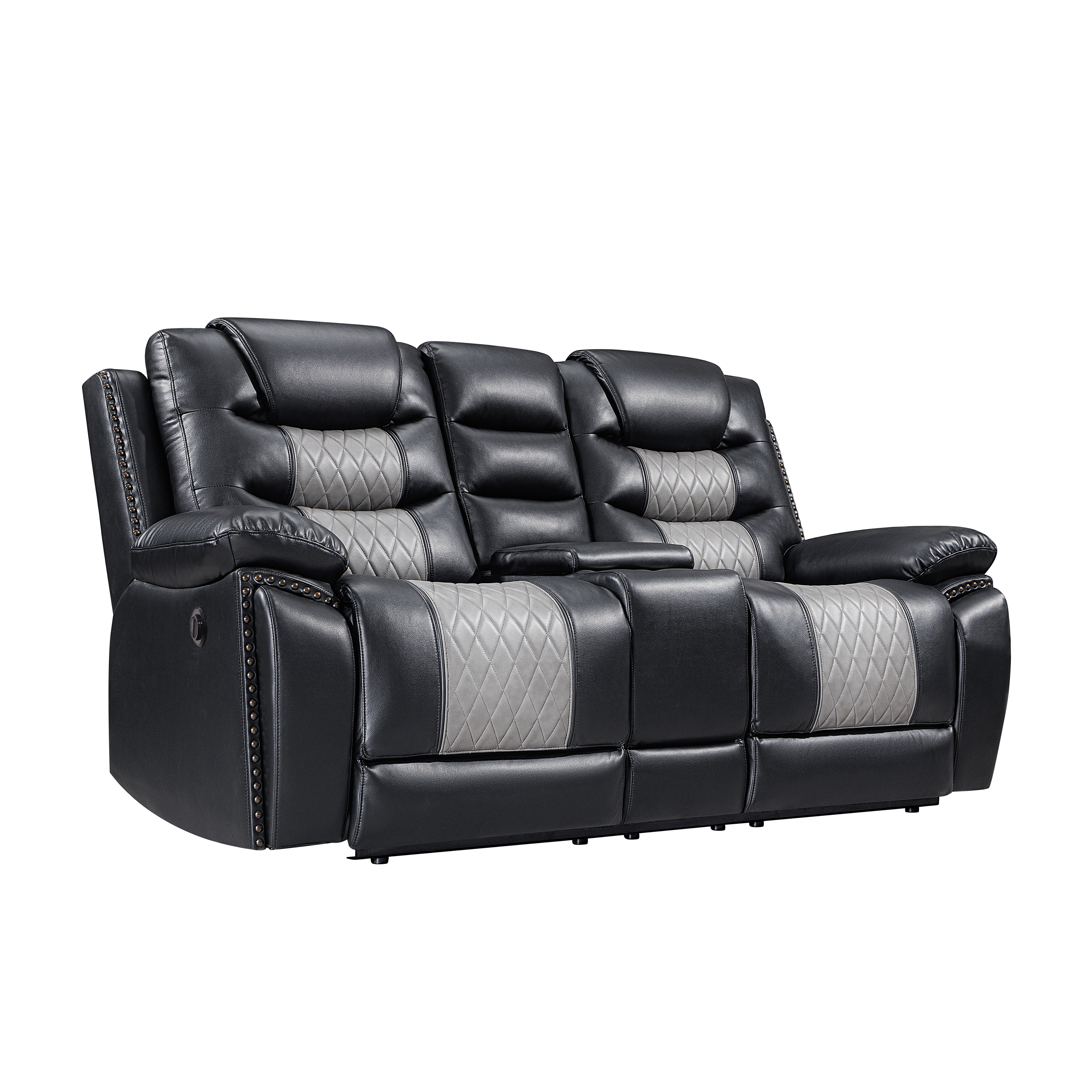 New Classic Furniture Nikko Black Gray Power Console Loveseat