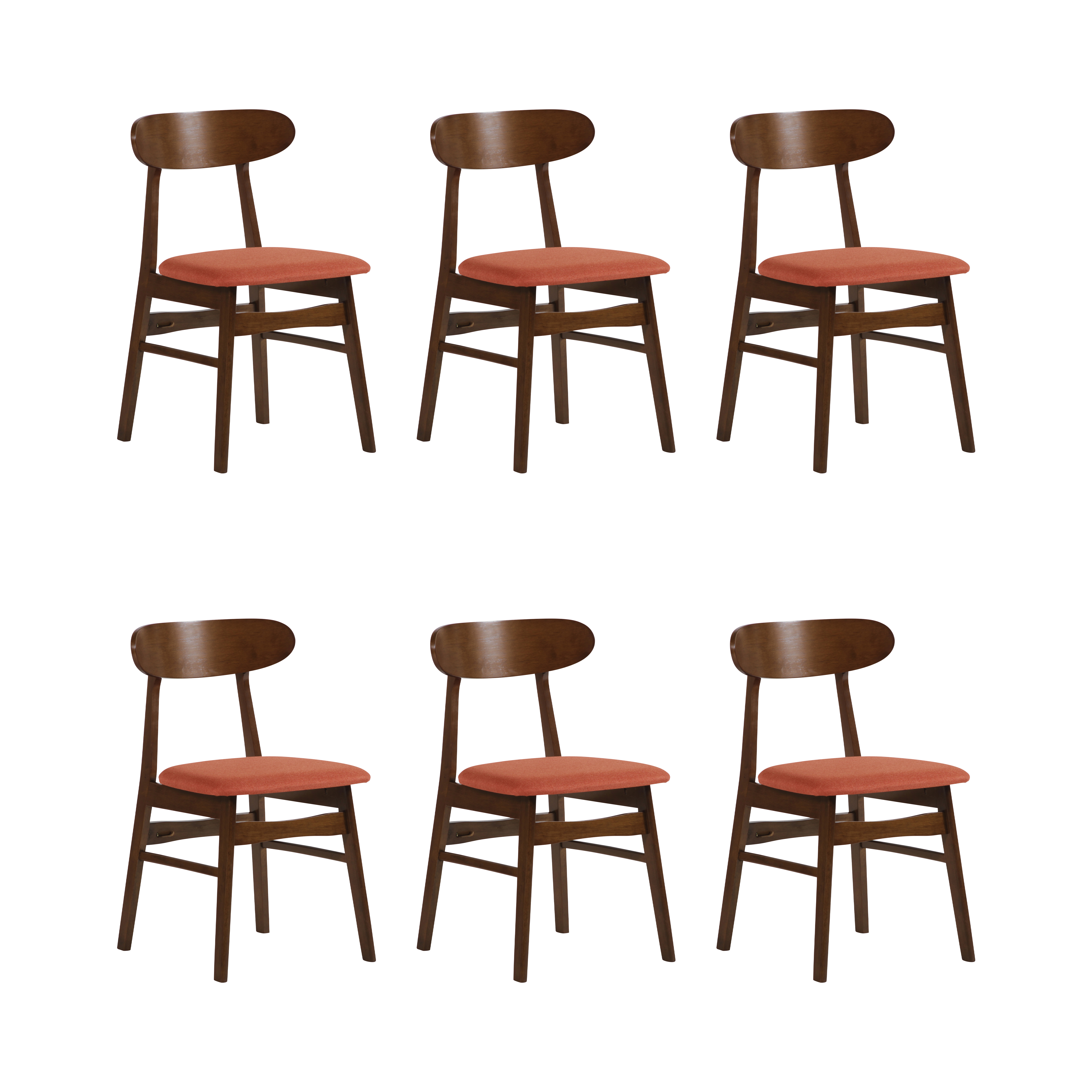 6 New Classic Furniture Morocco Brown Orange Dining Chairs
