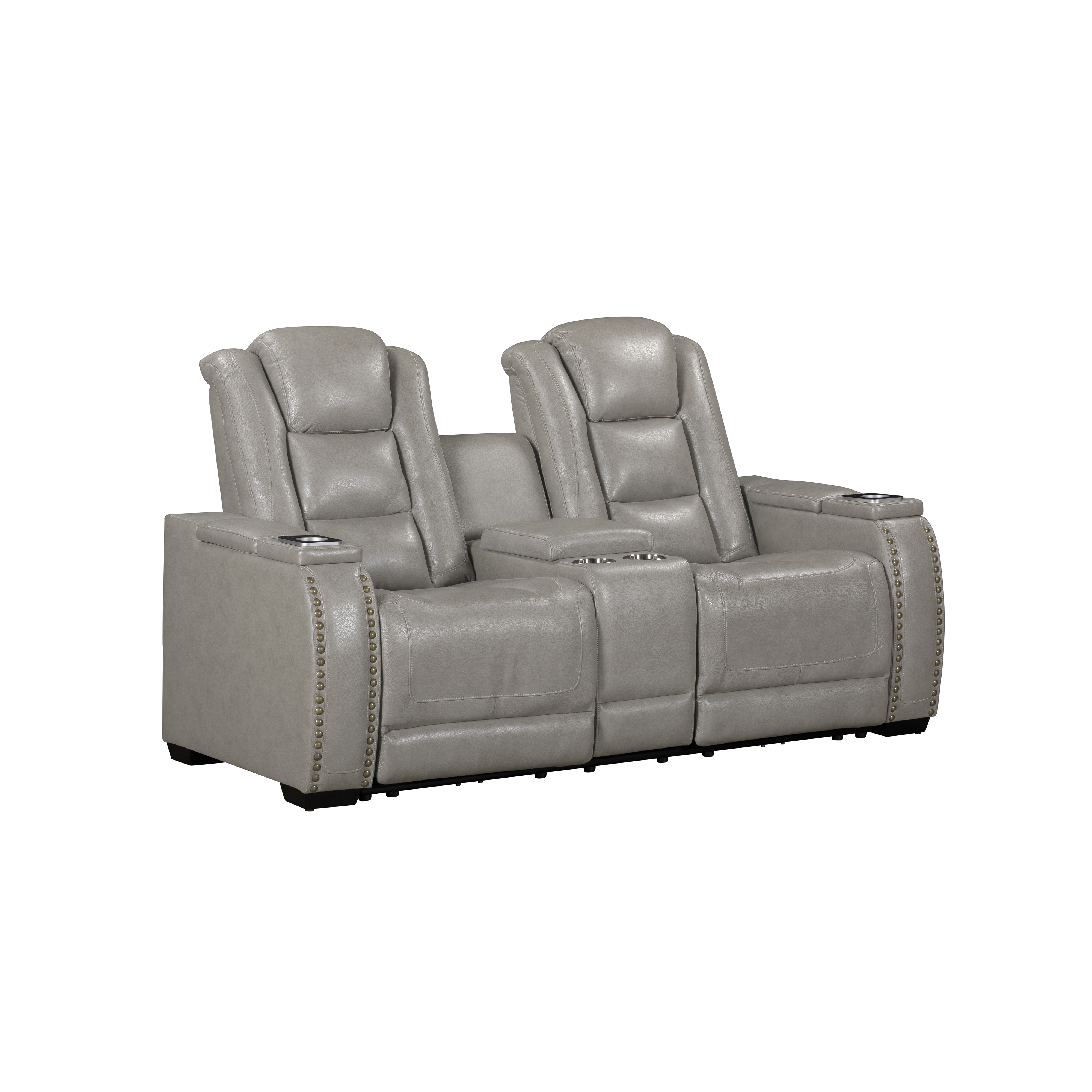New Classic Furniture Breckenridge Il Gray Power Console Dual Recliner Love...